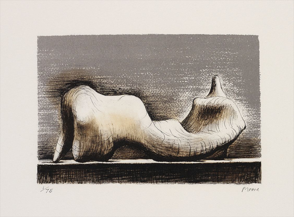 Henry Moore — Reclining Figure; Group in Industrial Landscape; Reclining Woman; and Three Seated Figures in Setting