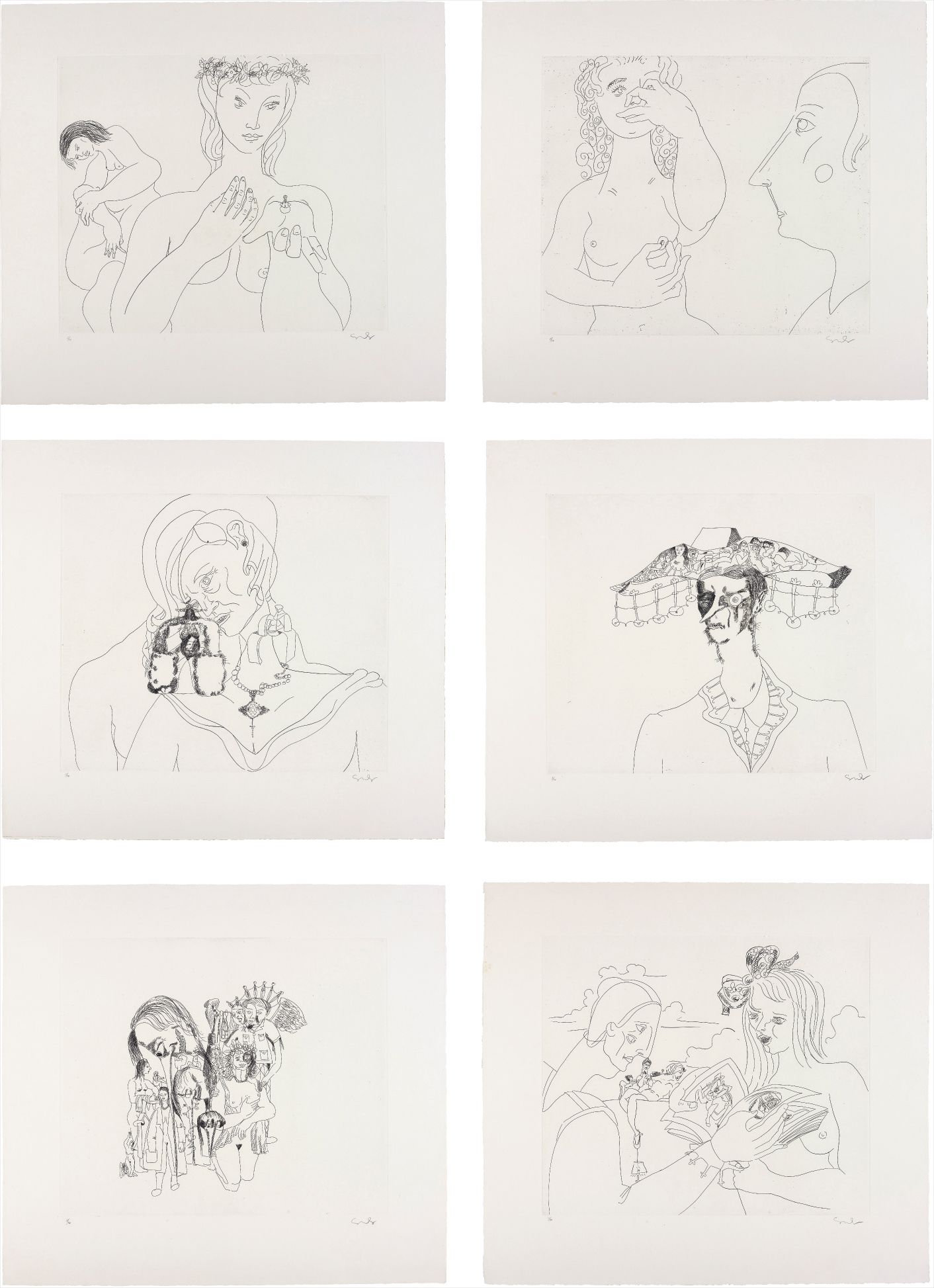 George Condo — More Sketches of Spain - For Miles Davis 1-6