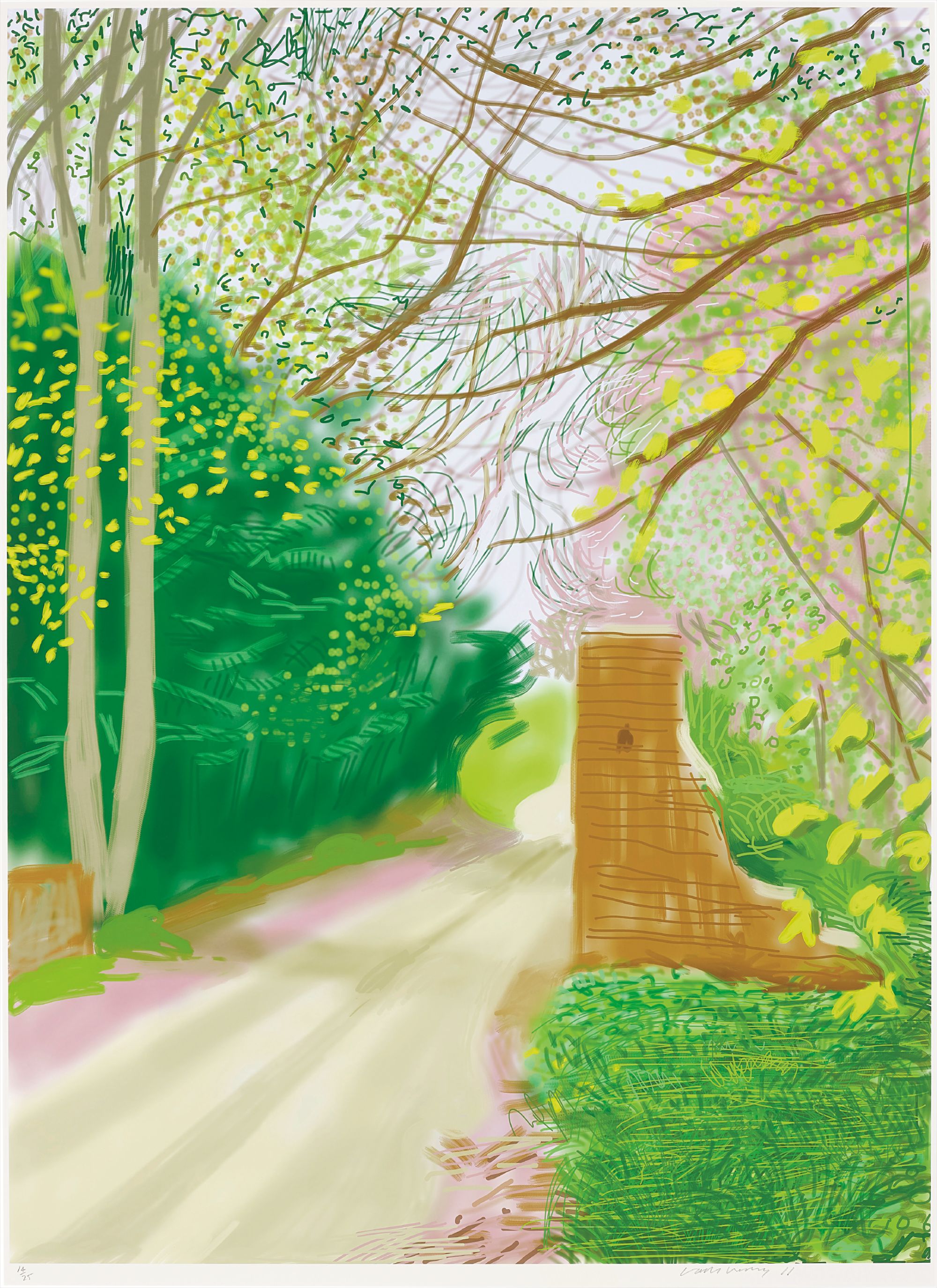 David Hockney — 17th April, from The Arrival of Spring in Woldgate, East Yorkshire in 2011 (twenty eleven)