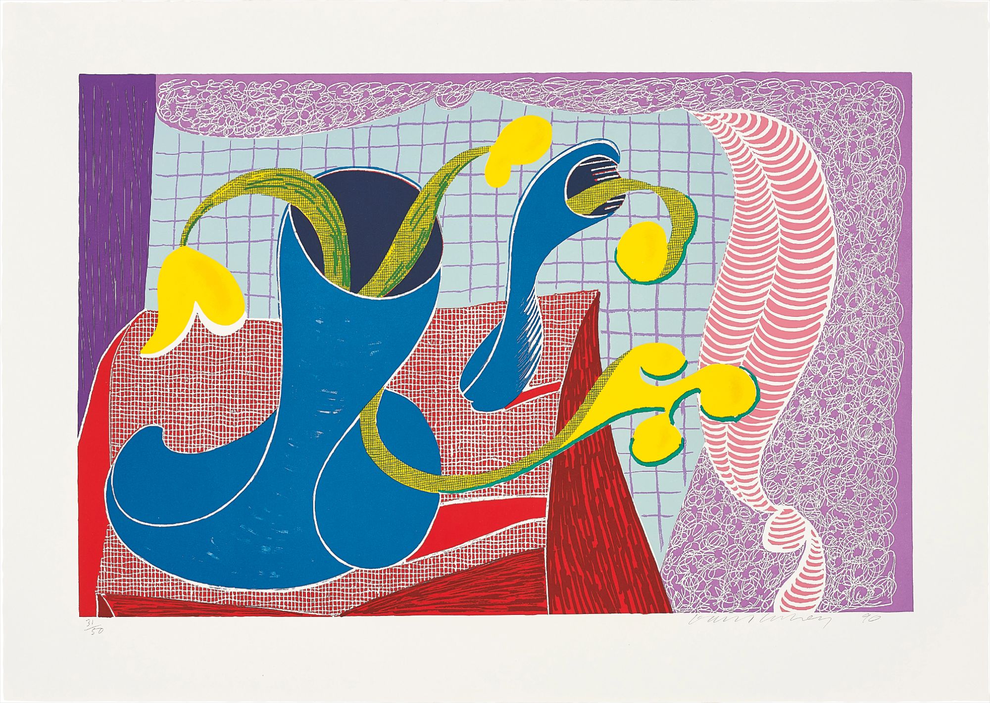 David Hockney — Four Flowers in Still Life