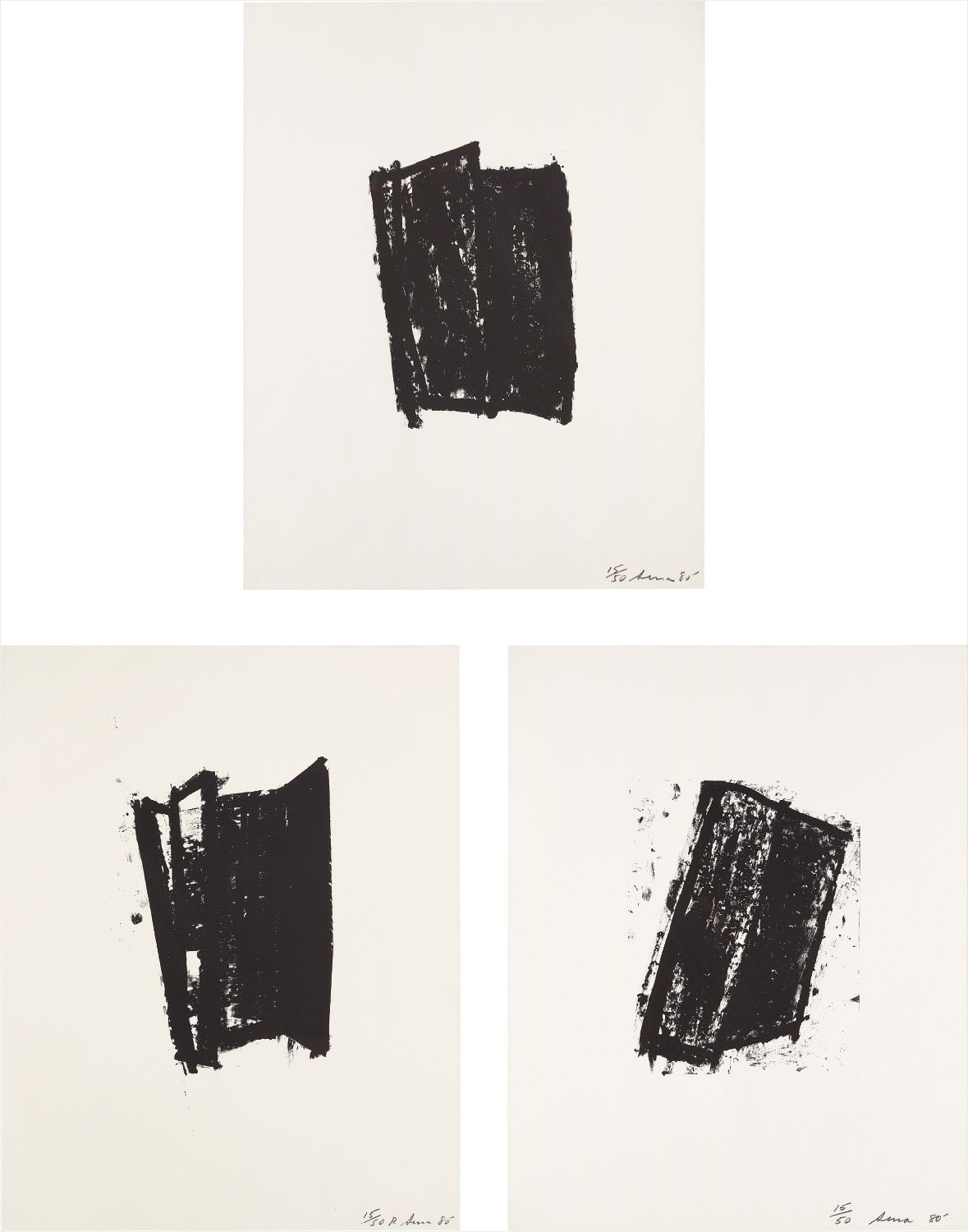 Richard Serra — Sketch #2; Sketch #3; and Sketch #5, from Sketches series
