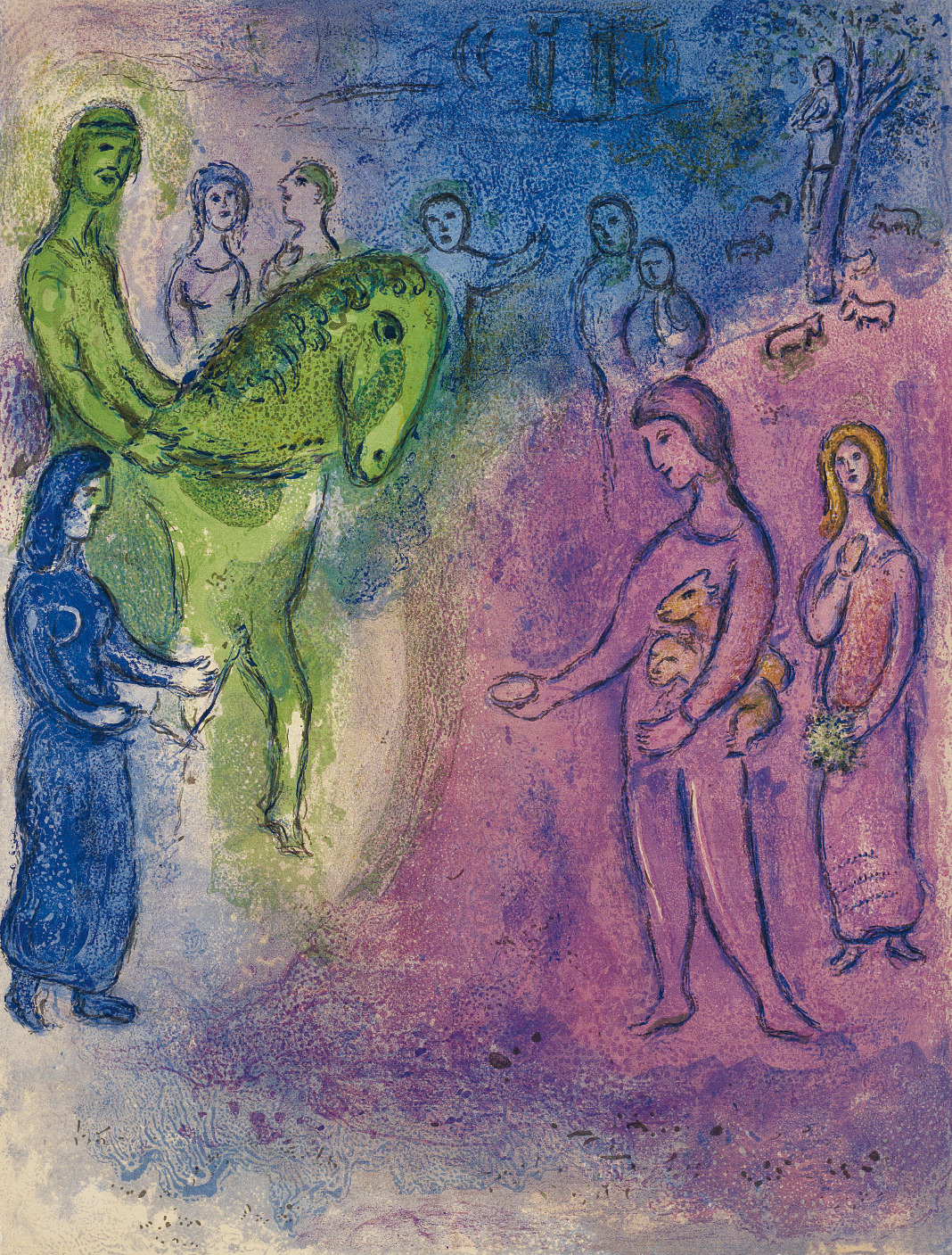 Marc Chagall — Arrivée de Dionysophane (The Arrival of Dionysophanes), pl. 37, from Daphnis and Chloé