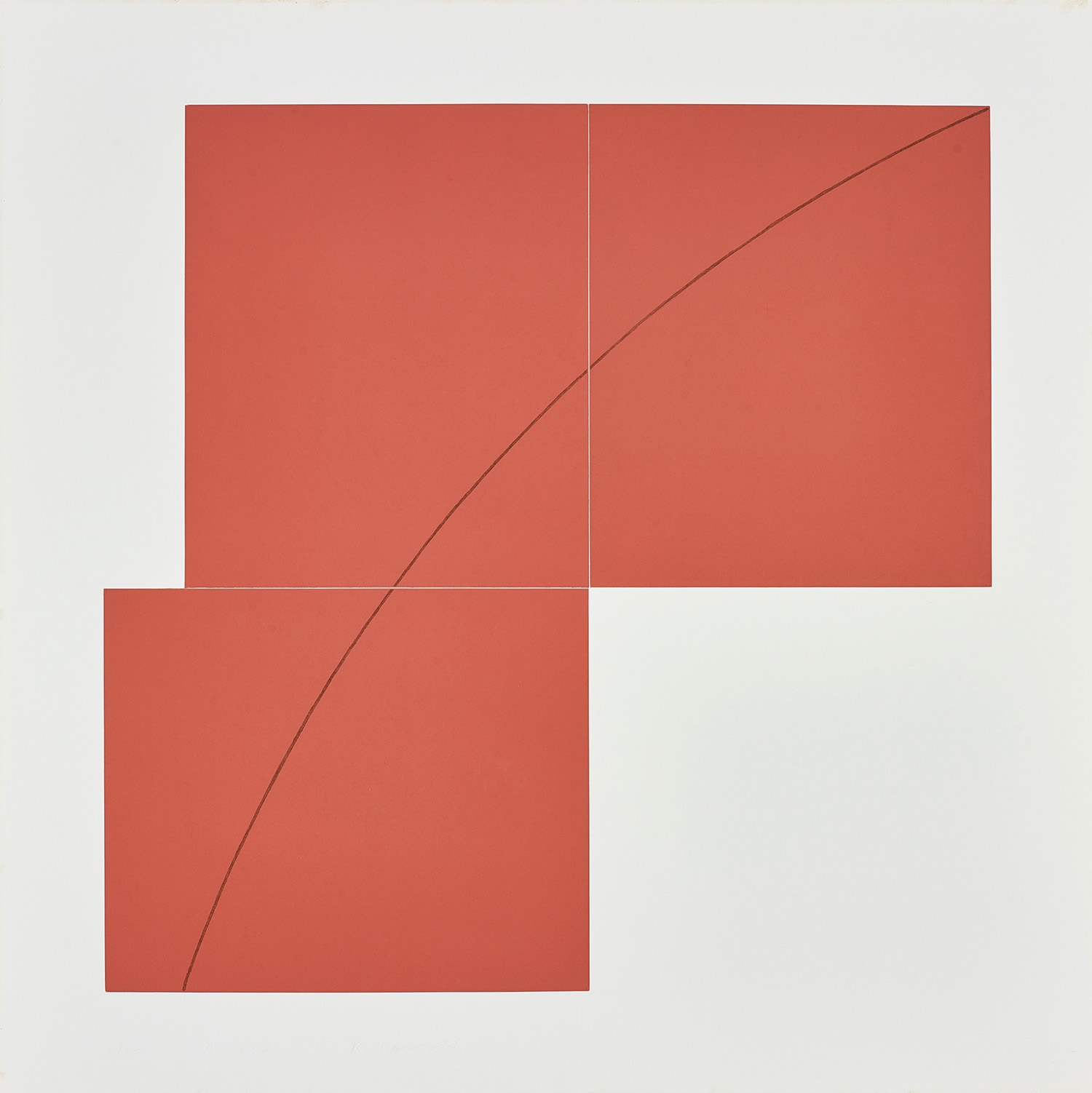 Robert Mangold — A Red, from Three Aquatints