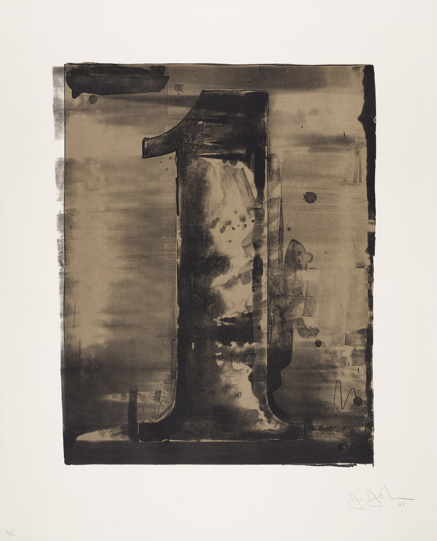 Jasper Johns — Figure 1, from Black Numeral Series