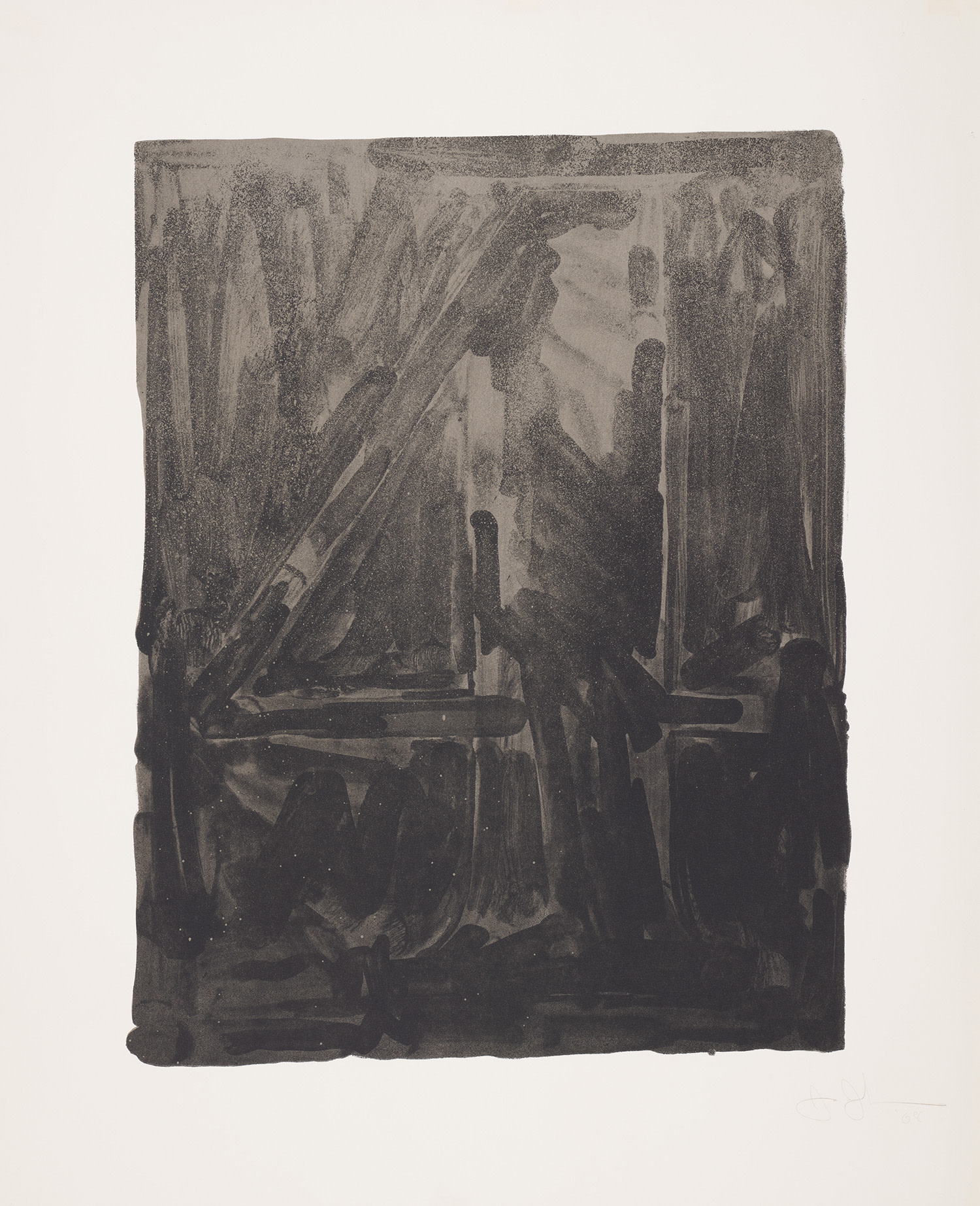 Jasper Johns — Figure 4, from Black Numeral Series