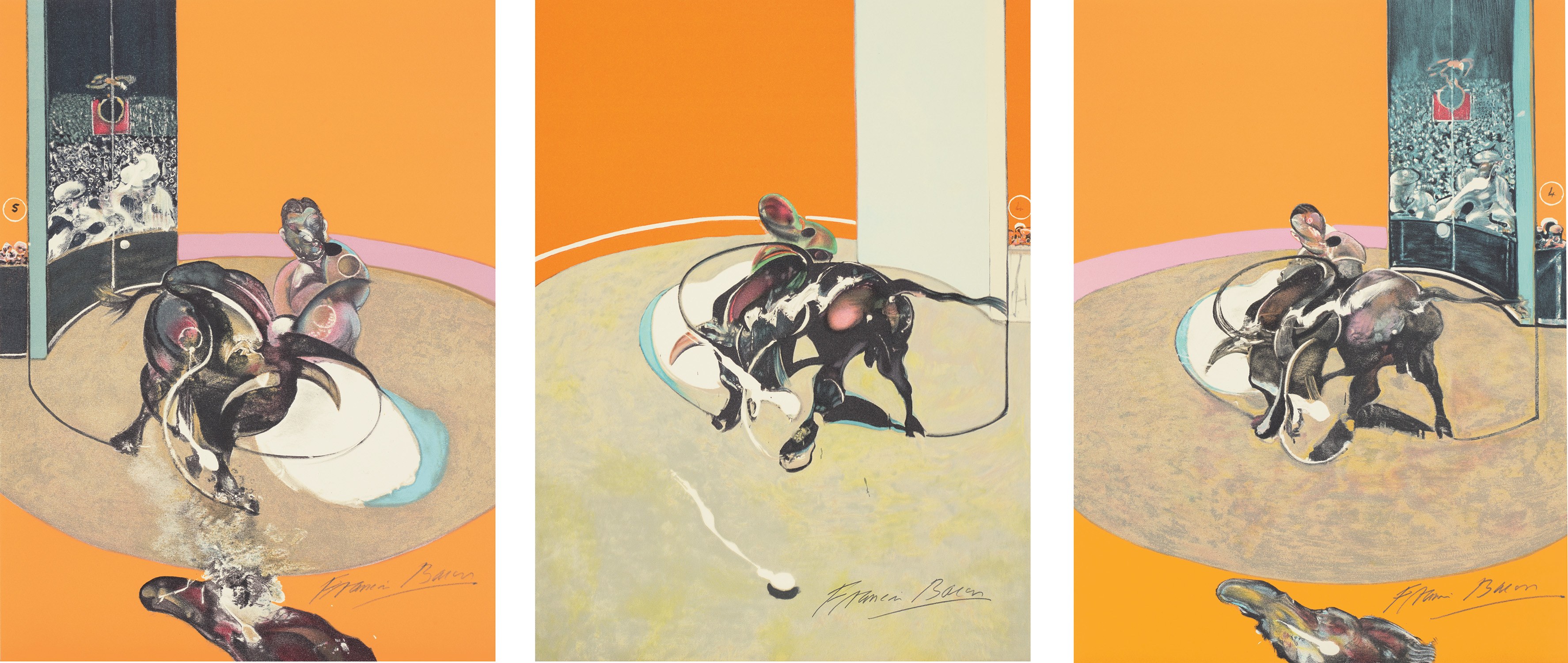 Francis Bacon — Triptyque de la tauromachie (Bulfighting Triptych) (S. 29, T. 37)