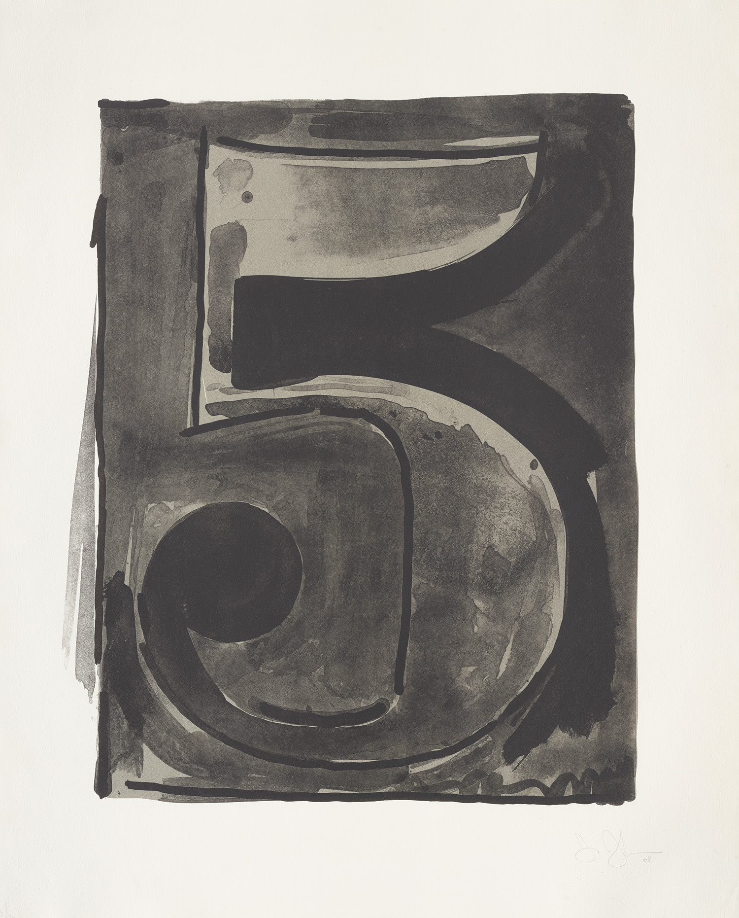 Jasper Johns — Figure 5, from Black Numeral Series (G. 92, U.L.A.E. 49)
