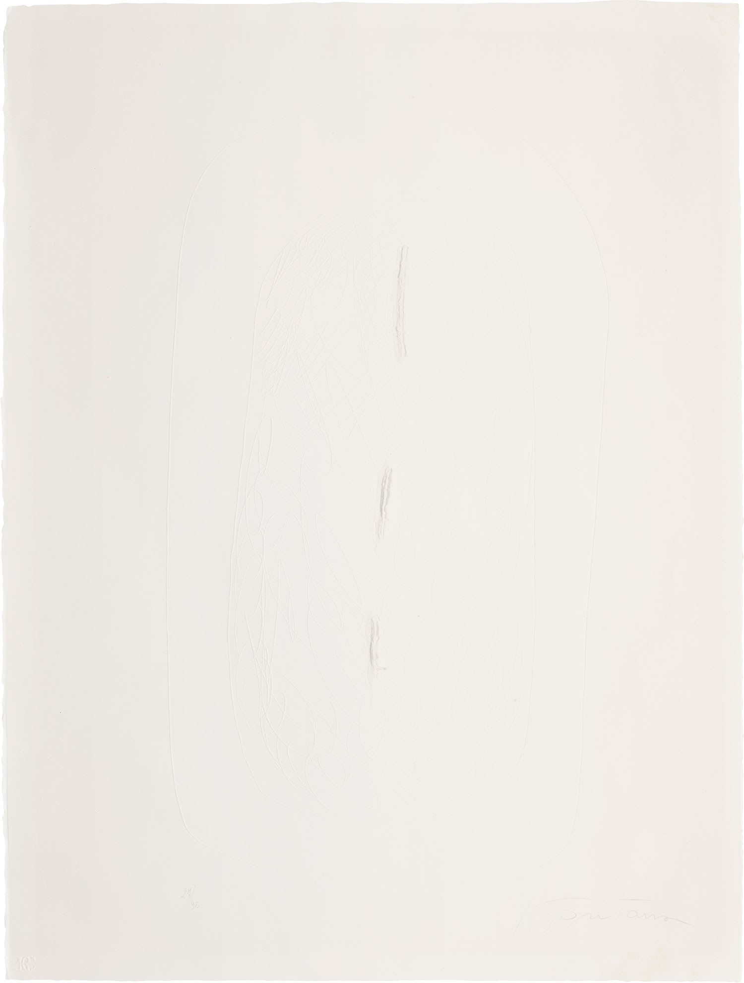 Concetto Spaziale (incisione bianca) (Space Concept White Engraving) (R. & R. E35)