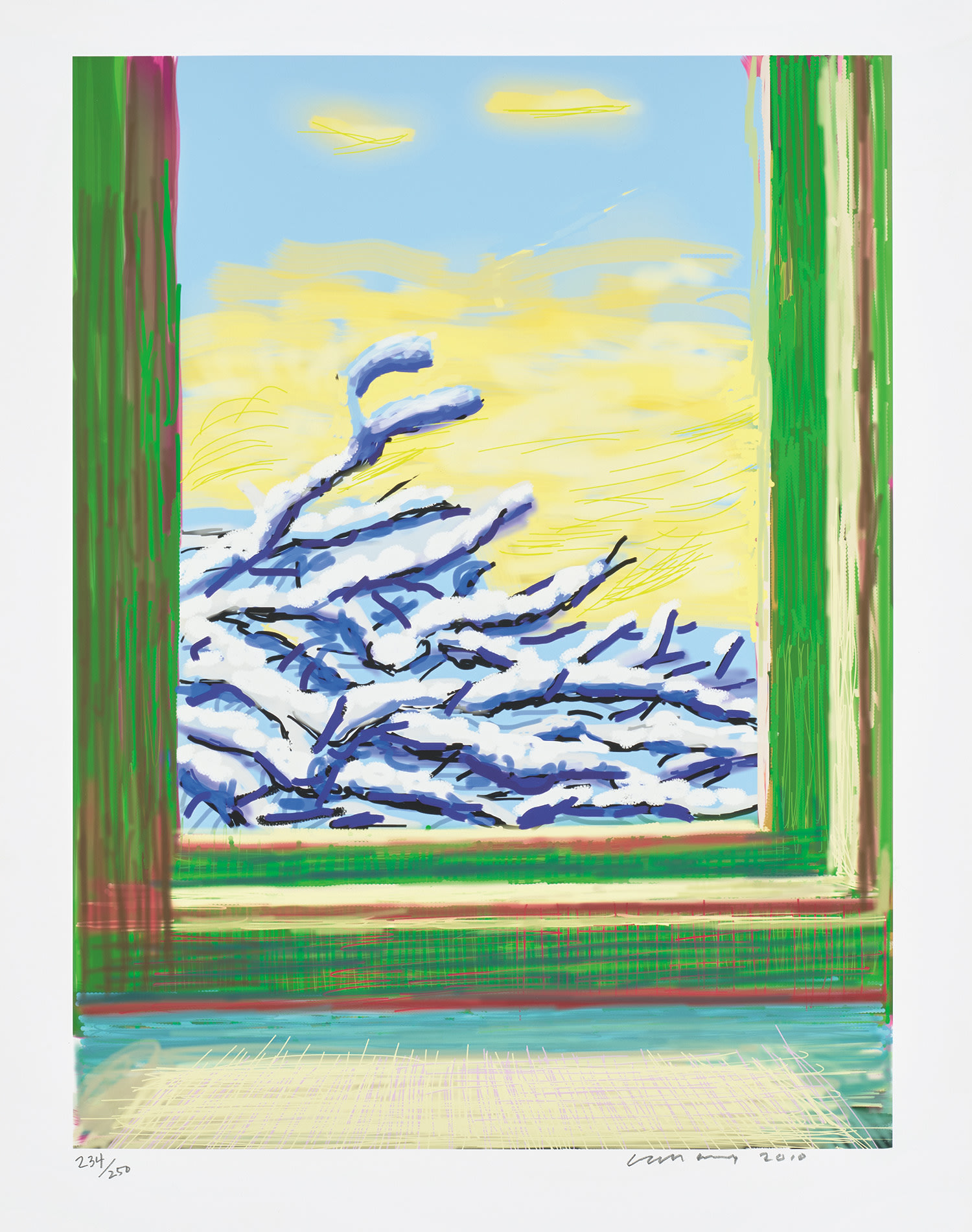 David Hockney — My Window, iPhone drawing ‘No. 610’, 23 December 2010