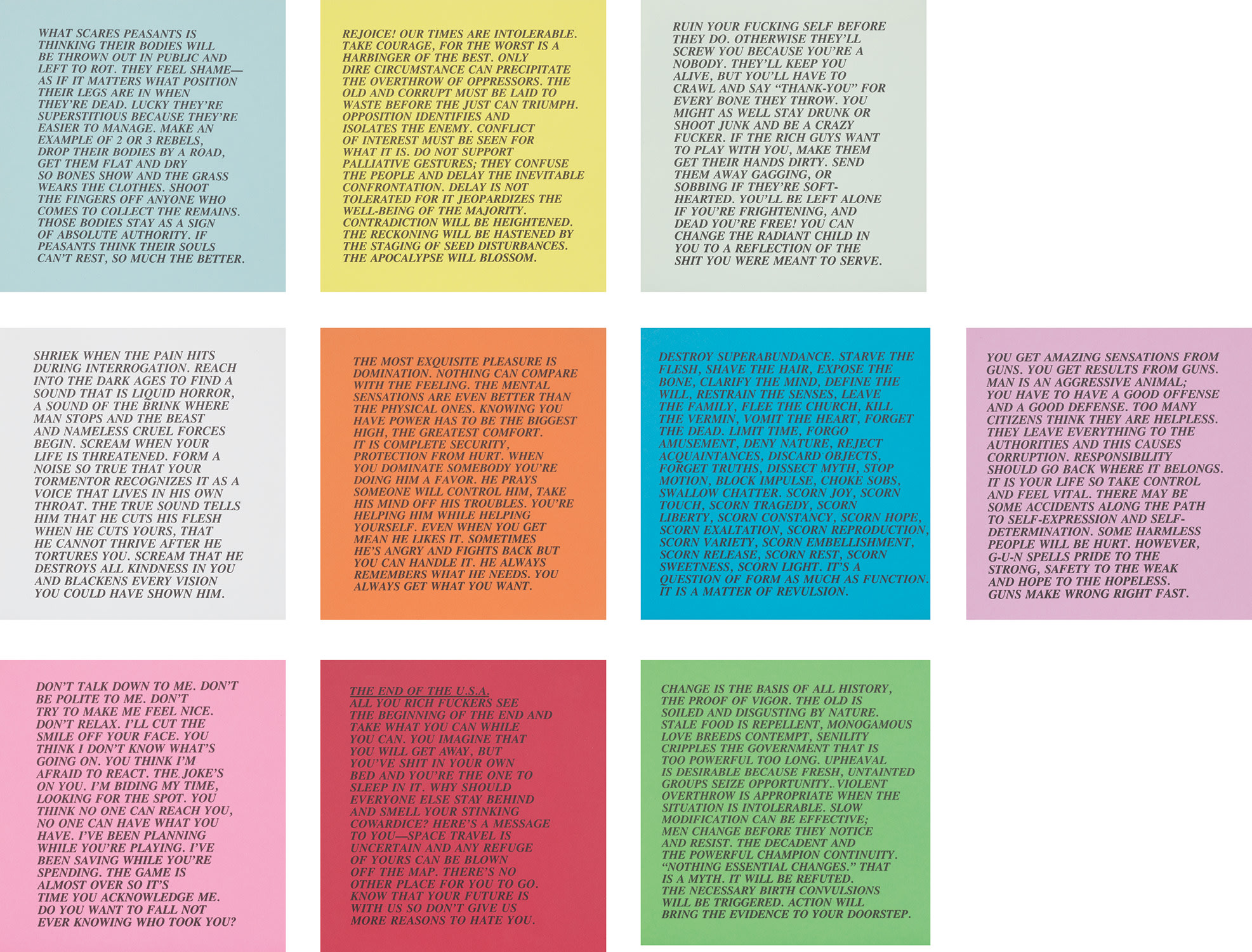 Jenny Holzer — Inflammatory Essays: 10 works