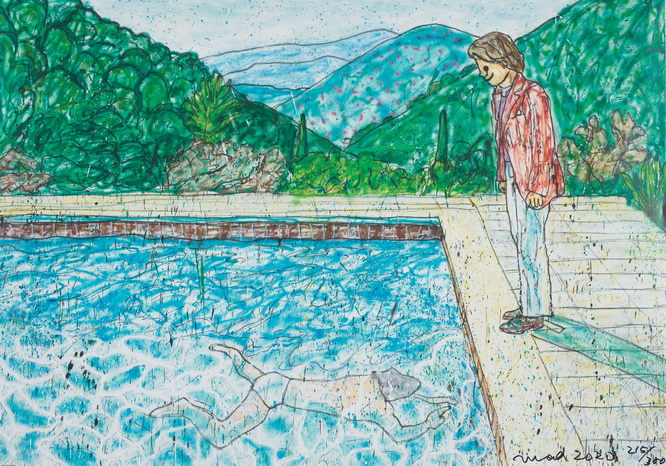 Madsaki — Portrait of an Artist (Pool with Two Figures) II (Inspired by David Hockney)