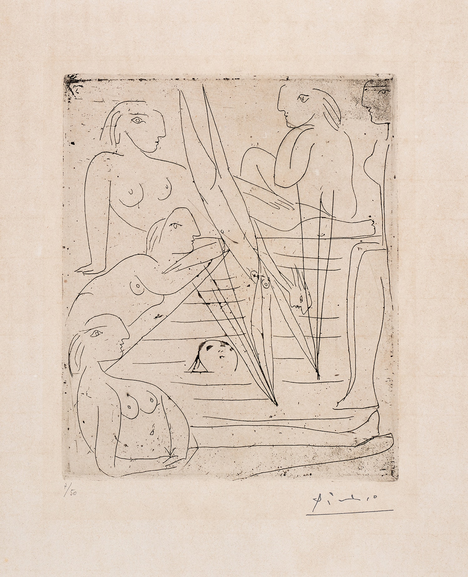 Pablo Picasso — Baigneuses à la piscine (Bathers at the Pool) (Bl. 242, Ba. 270)