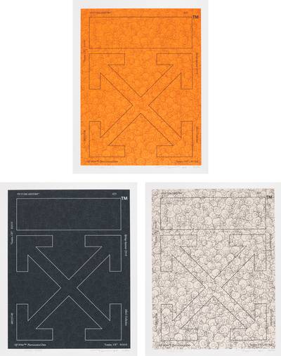 Memento Mori: Fluorescent Orange; Memento Mori: Stone Black; and Memento Mori: Off White