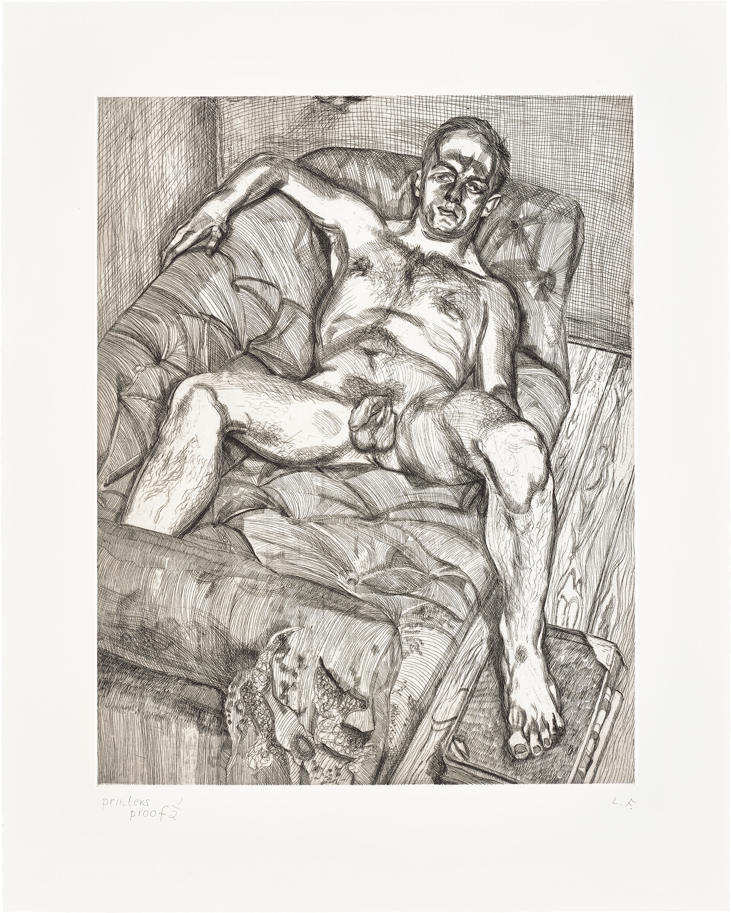 Lucian Freud — Man Posing (H. 27, F. 44, T. 37)