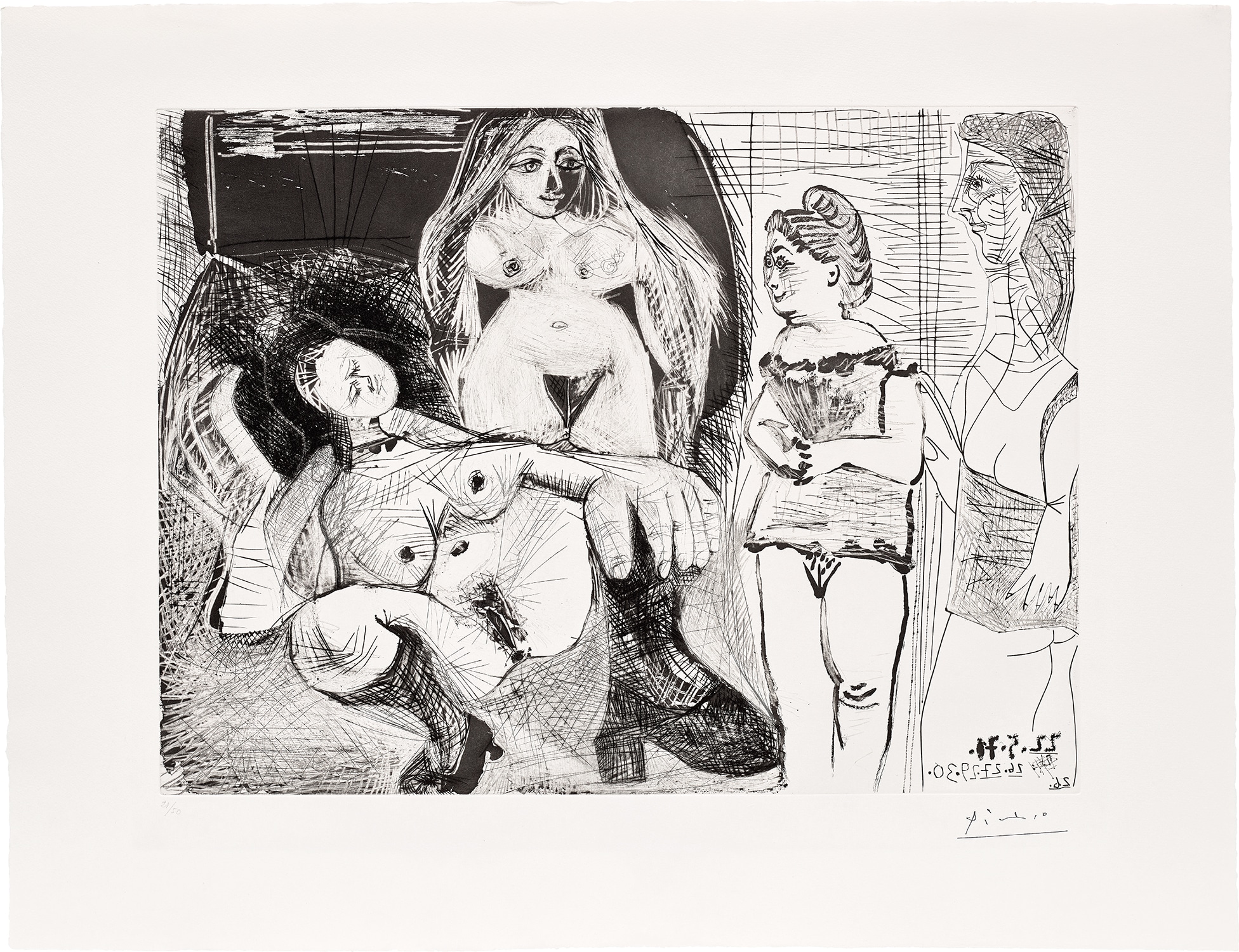 Pablo Picasso — Filles entre elles, la sous-maîtresse (The Women Amongst Themselves, the Madam), plate 134 from Séries 156 (Bl. 1989, Ba. 1999)