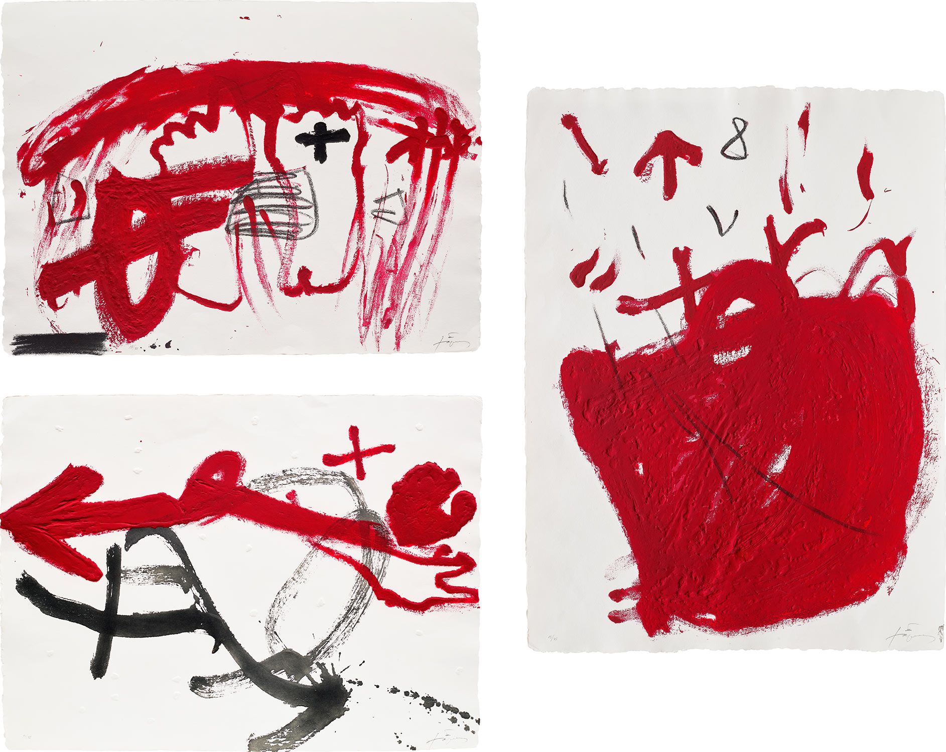 Antoni Tàpies — Carmí: plates 6, 7 and 8 (G. 1447-1449)