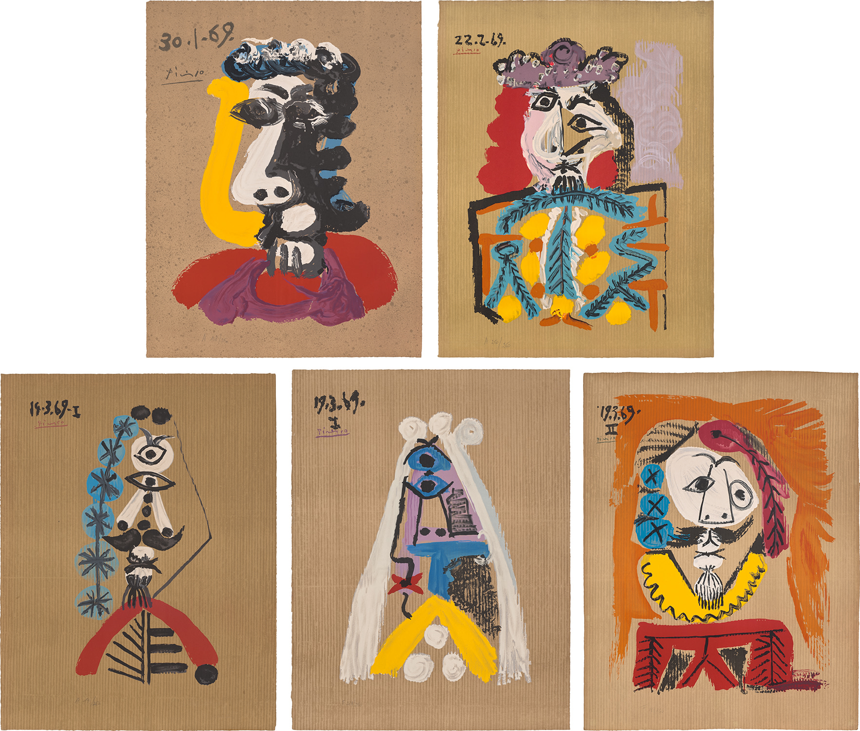 Pablo Picasso — Portraits imaginaire (Imaginary Portraits): five plates