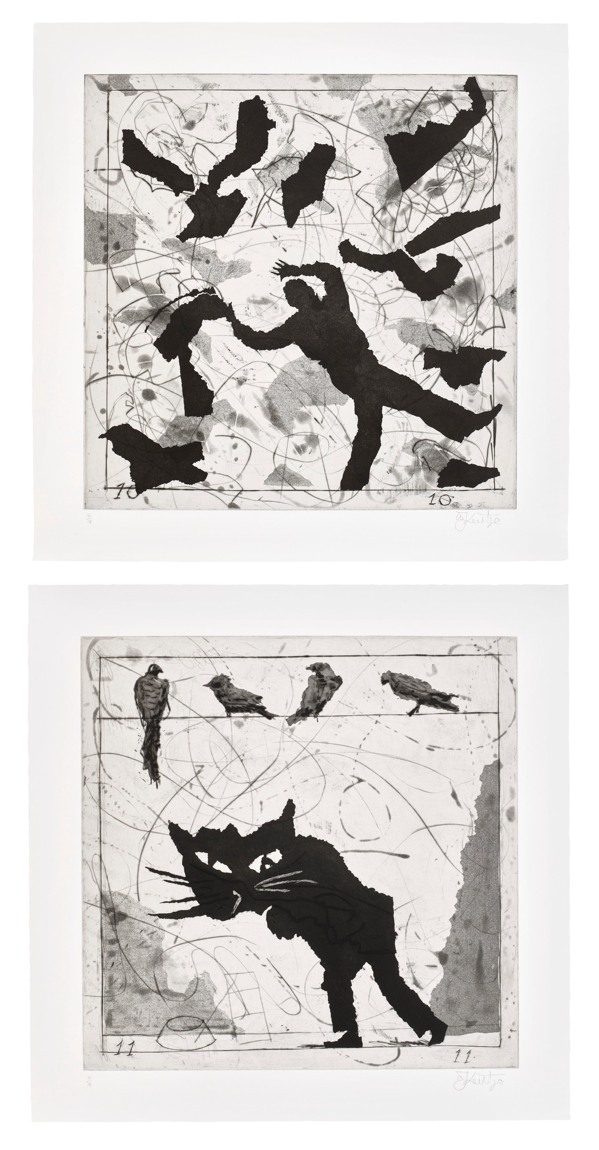 Bird Catching: two plates