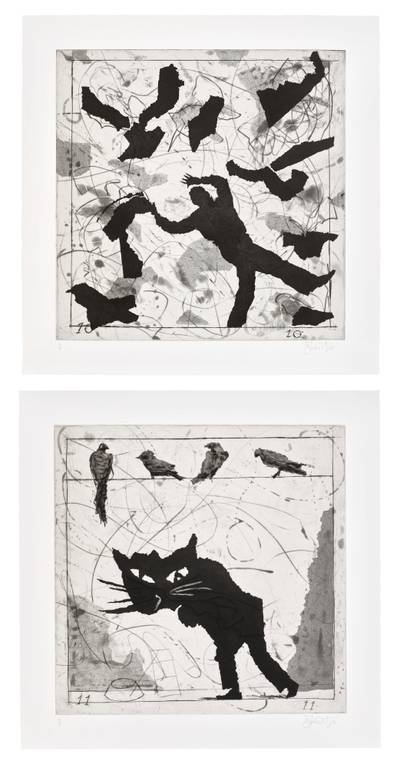 Bird Catching: two plates