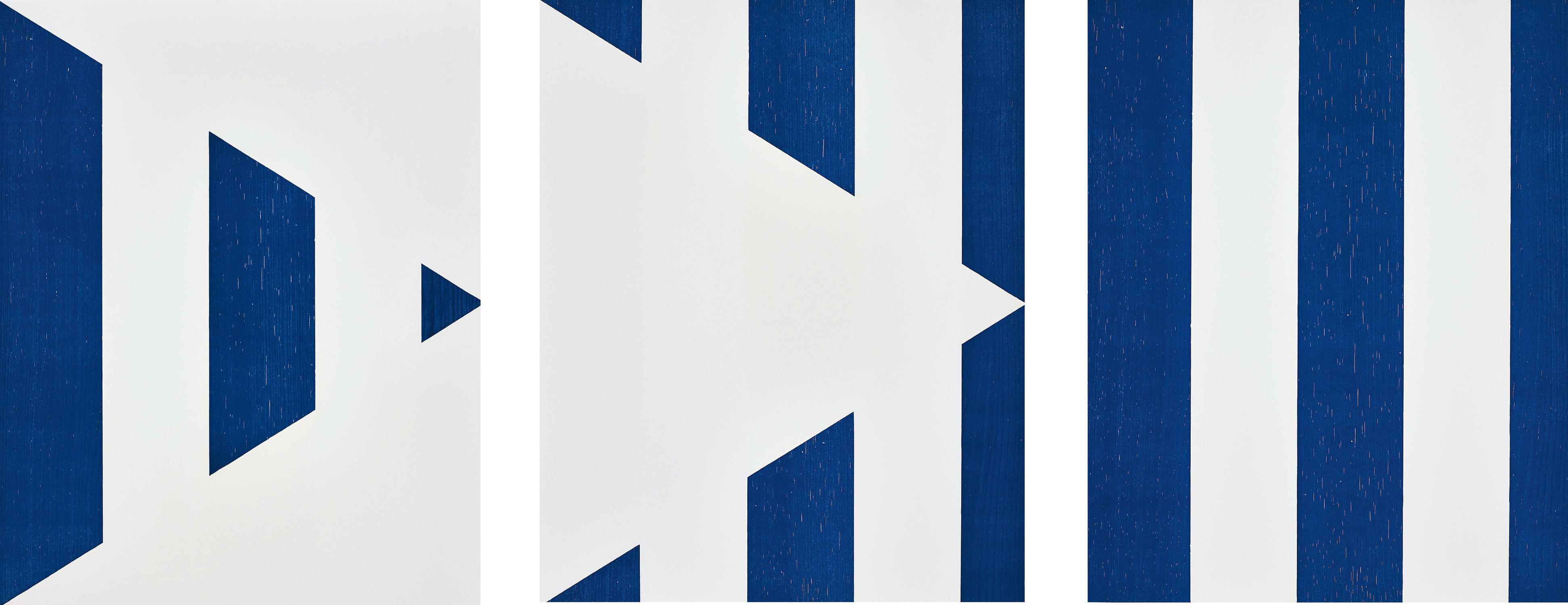 Daniel Buren — 1 + 2 = 3 (Triptych), from Sequences