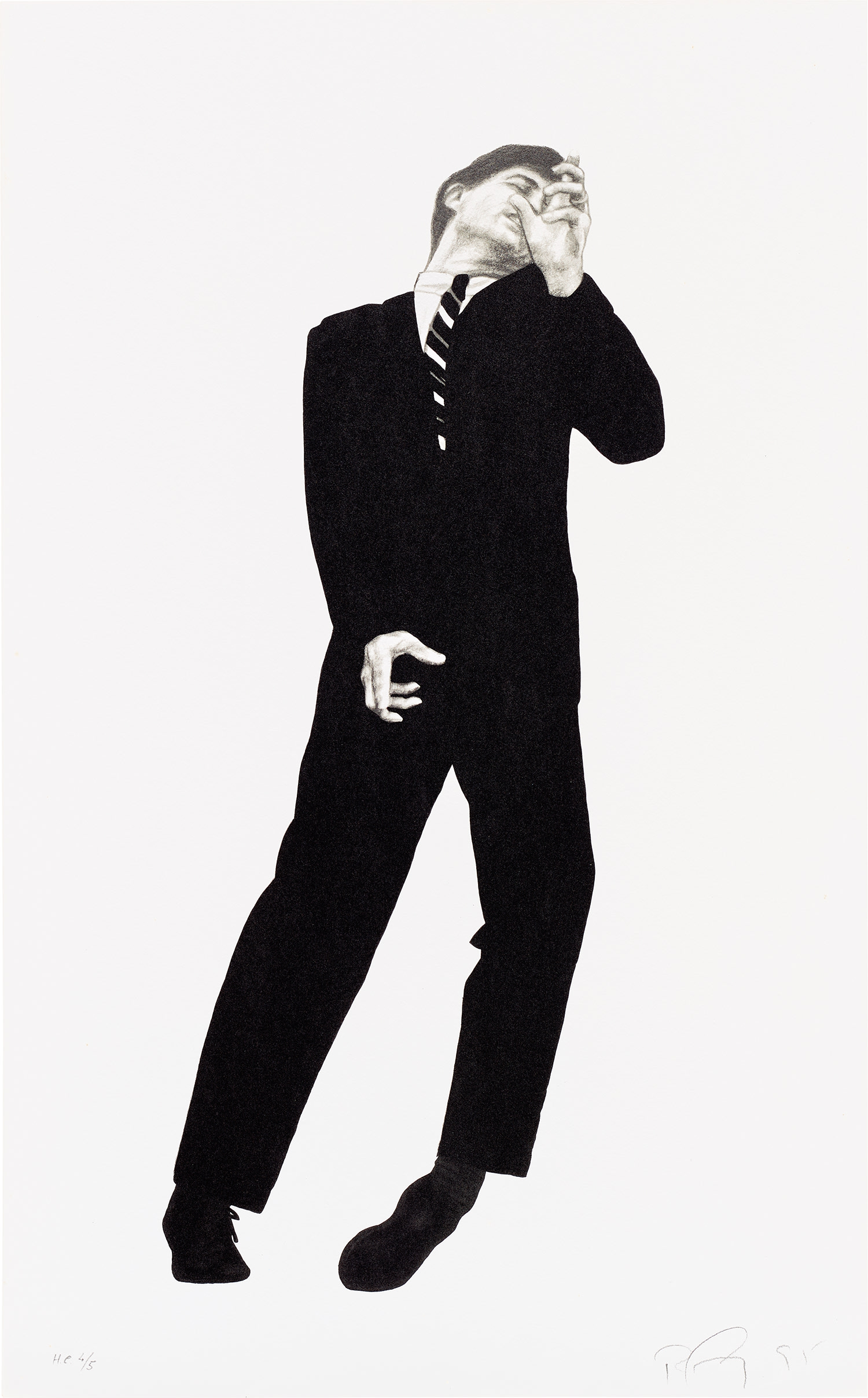 Robert Longo — Study of Dave, from Men in the Cities