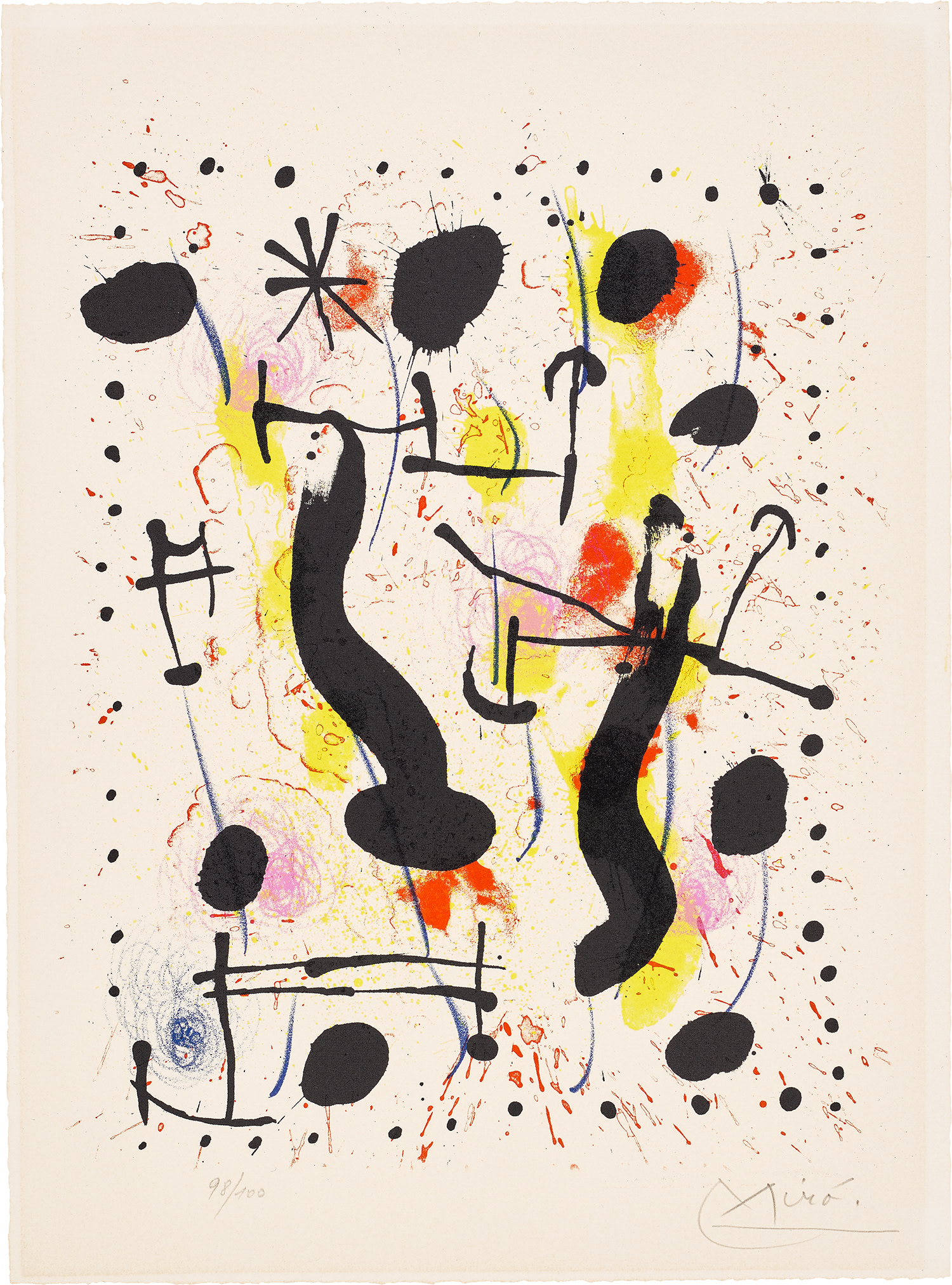 Joan Miró — La bauge du sanglier (The Lair of the Wild Boar), plate II from Haï-Ku (M. 551, C. 118))