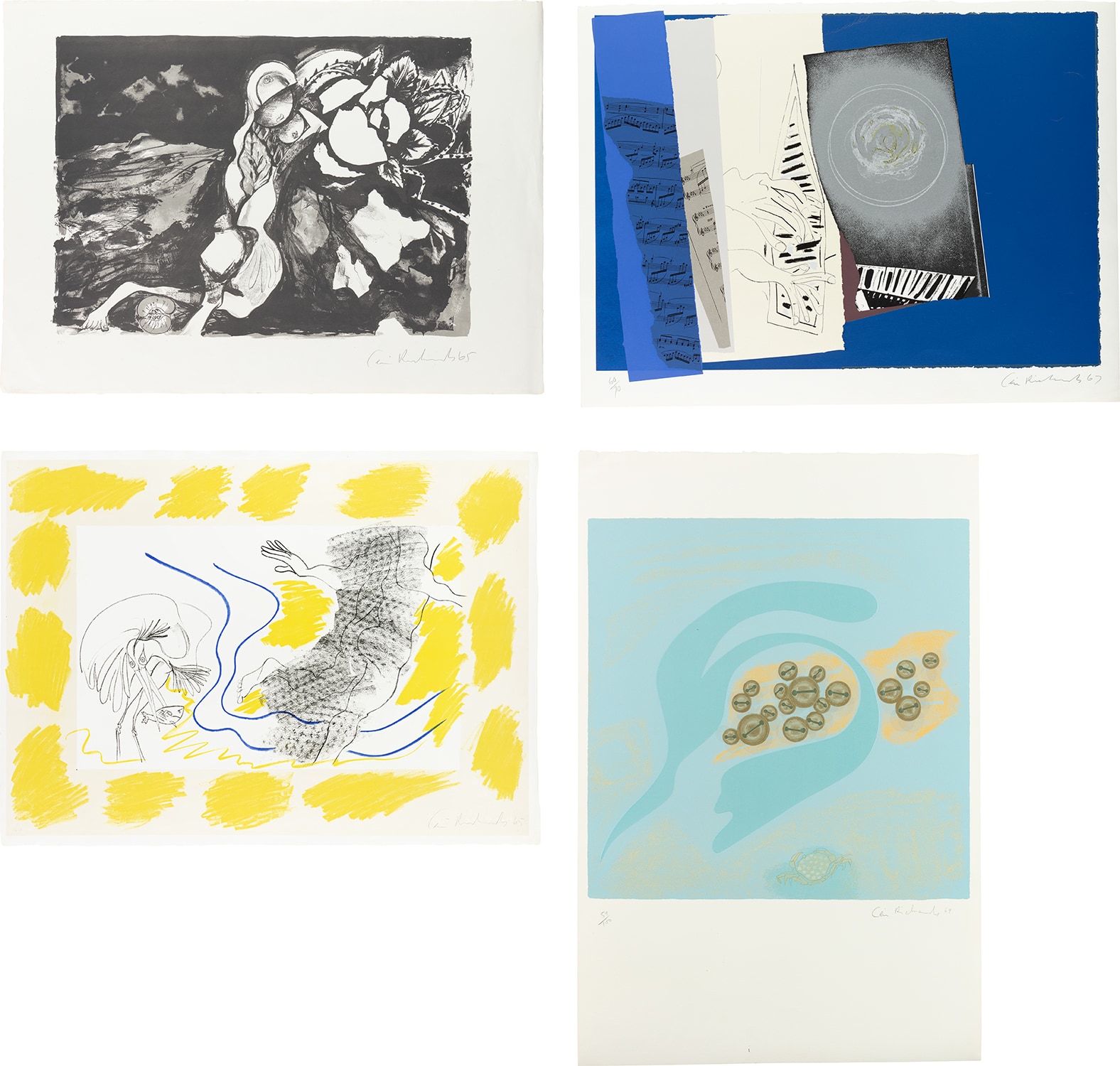 Ceri Richards — The Crooked Rose; and Poem on his Birthday, from Twelve Lithographs for Six Poems by Dylan Thomas (S. 48; 57); Clair de Lune (S. 61); and Peu à Peu Sortant de la Brume (Gradually Emerging from the Mist) (S. 62)