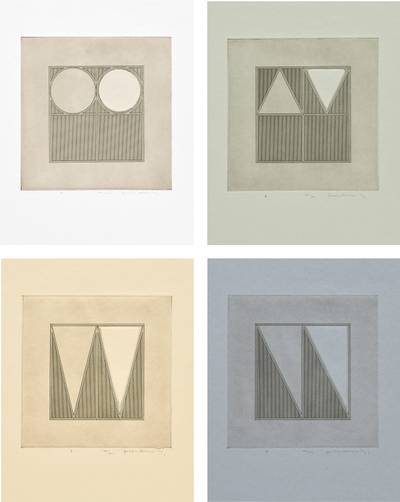 Arcs Within a Square; and Triangles Within a Square (B. 56-62, 71-74)