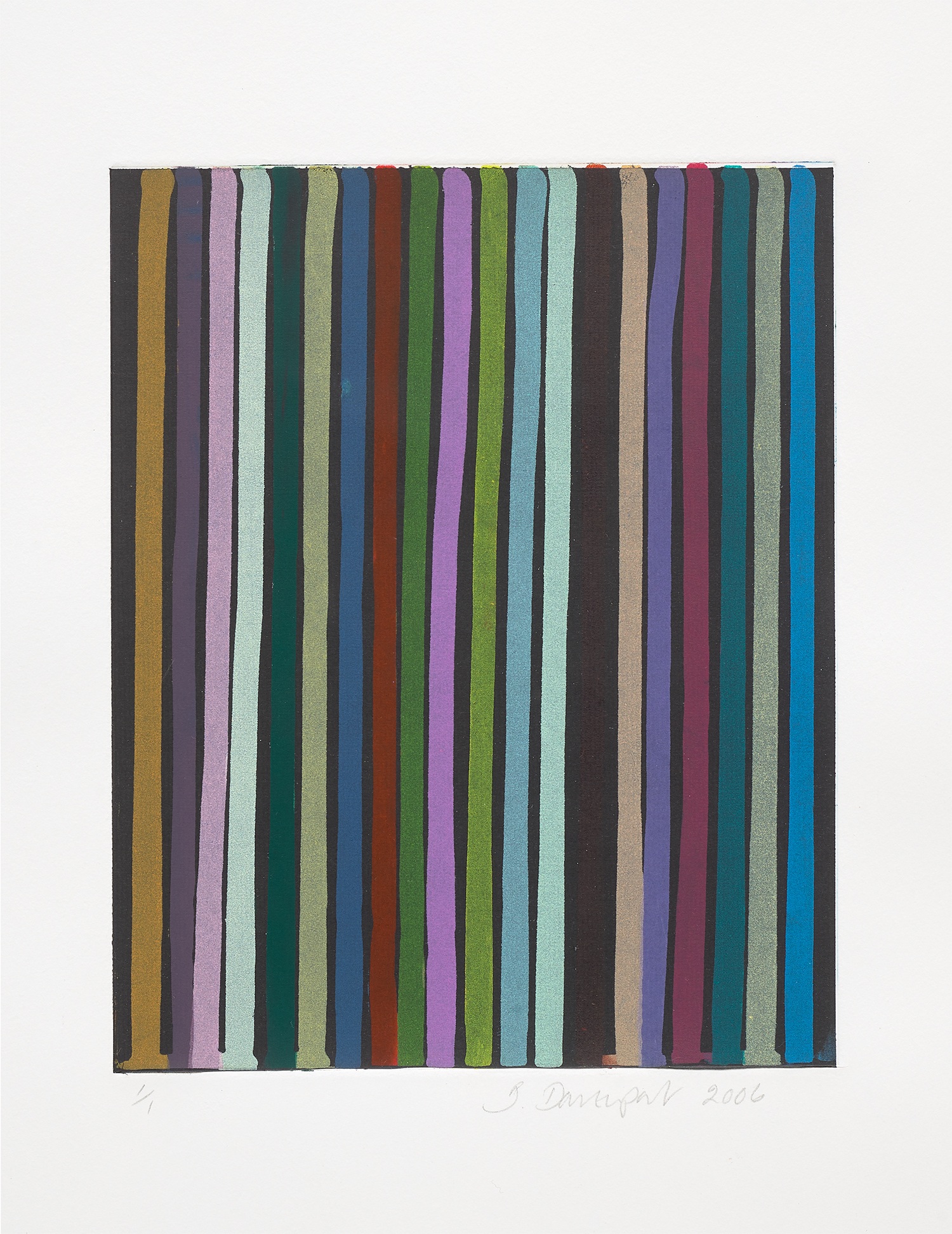 Ian Davenport — Etched Lines: Multicoloured on Black