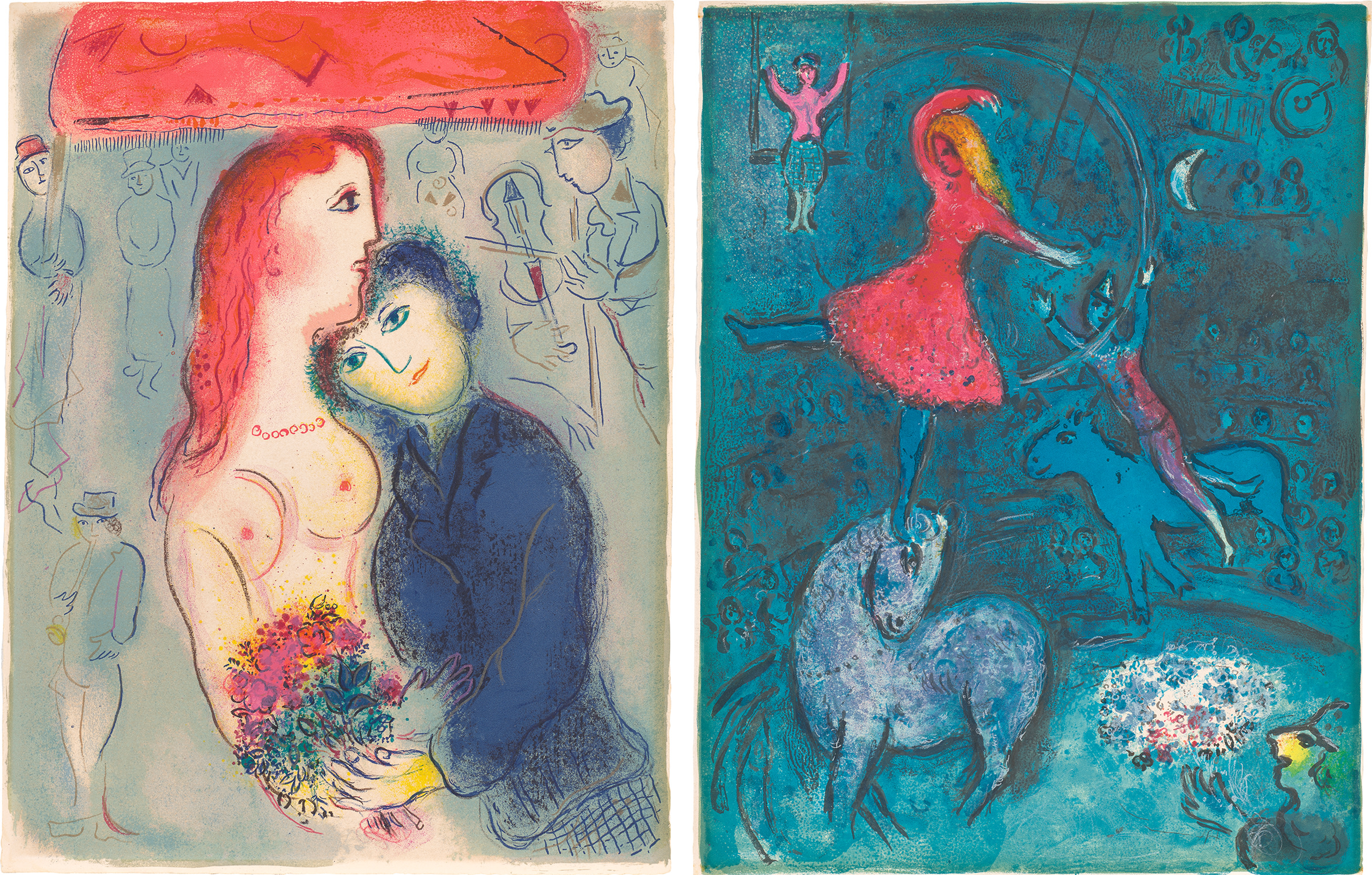 Marc Chagall — Le cirque (The Circus): two plates (M. 493-494, C. 68)