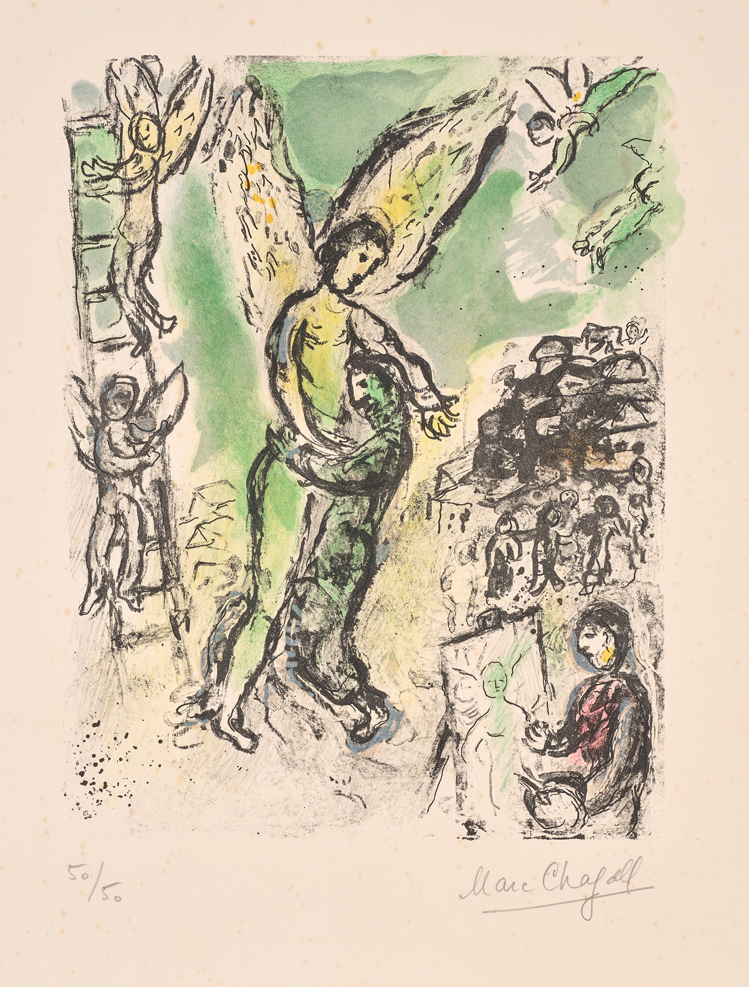 Marc Chagall — La lutte de Jacob et de l'ange (The Struggle of Jacob and the Angel) (M. 657)