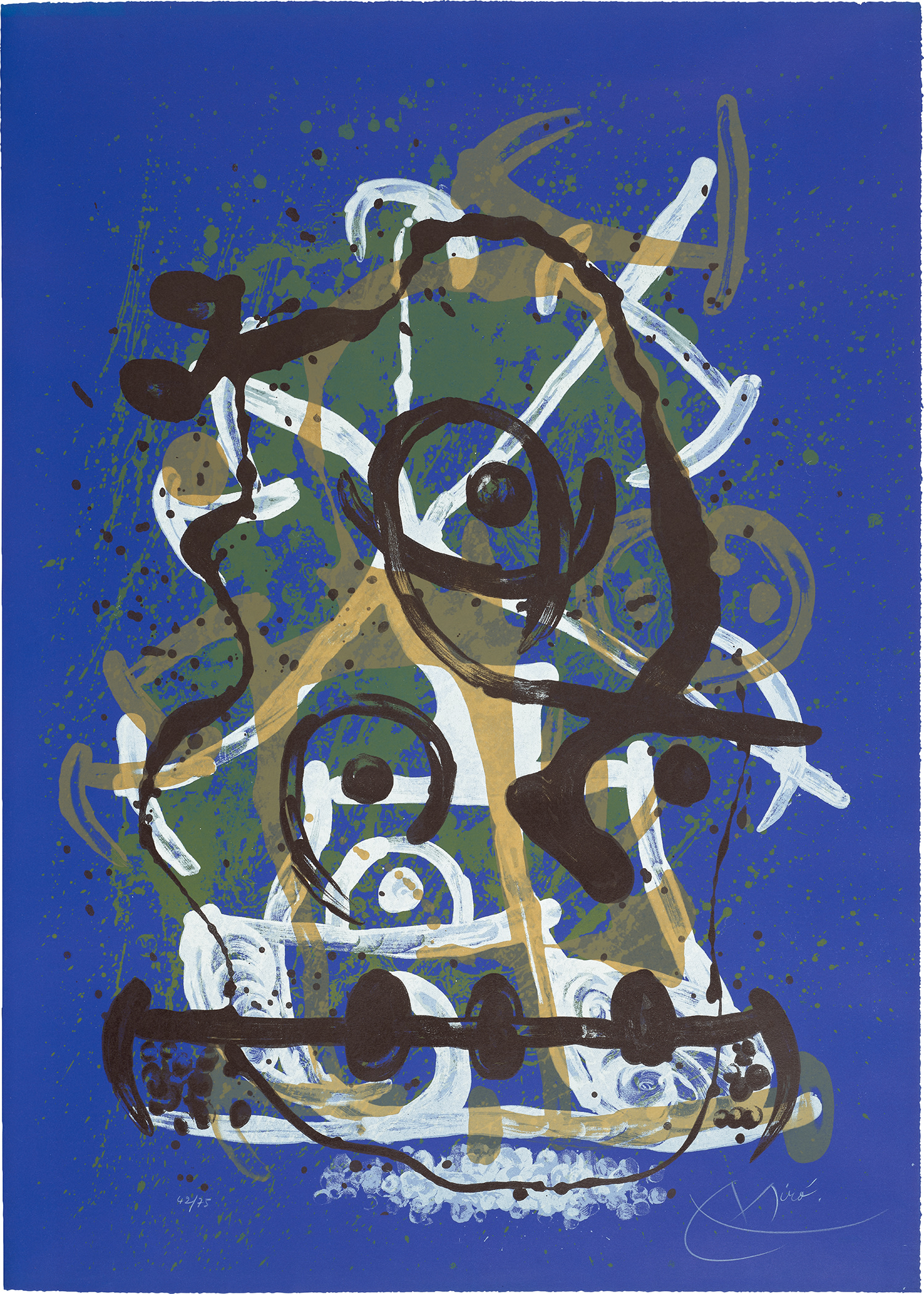 Joan Miró — Chevauchée - bleu (Horse Ride - Blue) (M. 607)