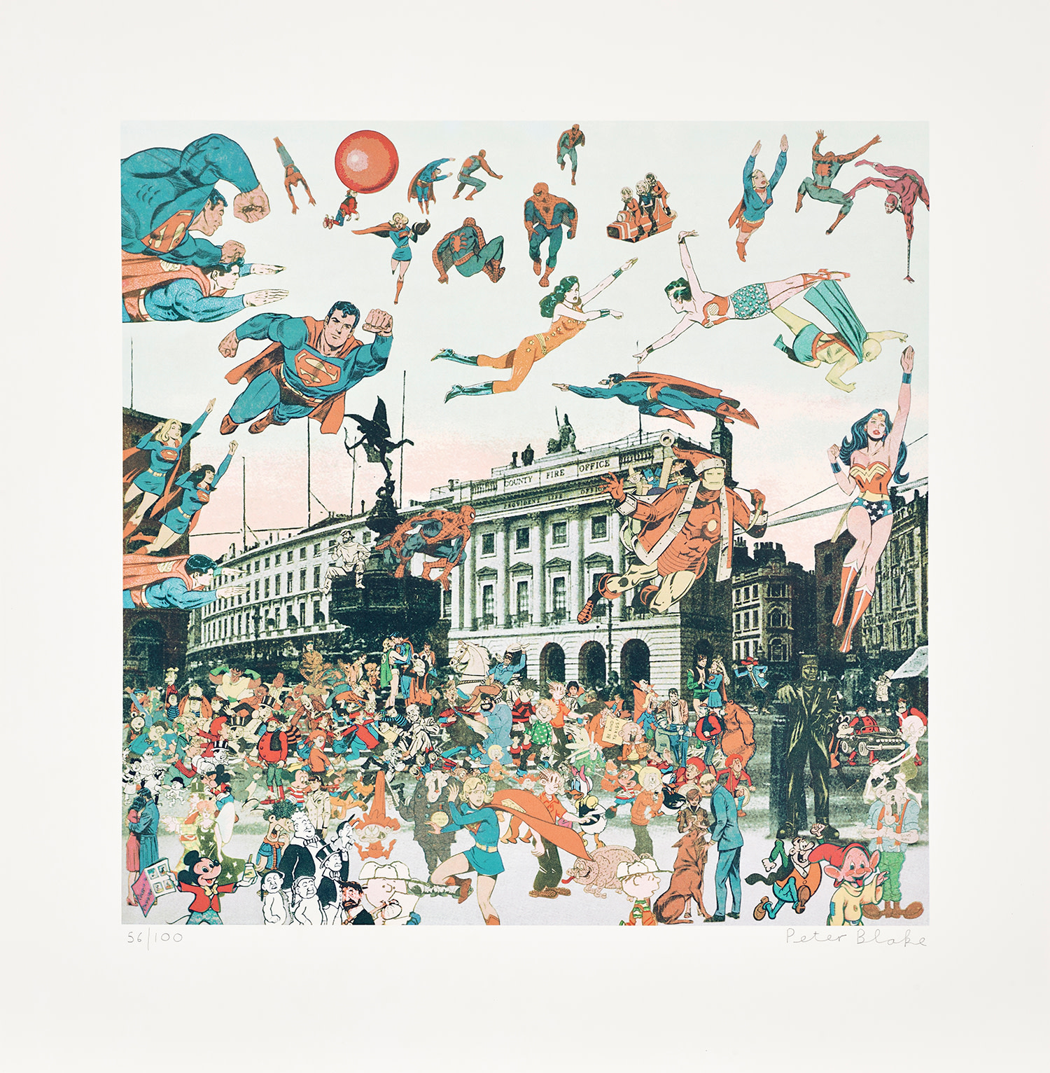 Peter Blake — Piccadilly Circus - The Convention of Comic Book Characters, from The London Suite