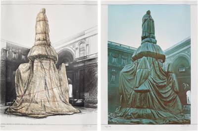 Wrapped Monument to Leonardo, Project for Piazza della Scala, Milan: two plates (S. 41-42)
