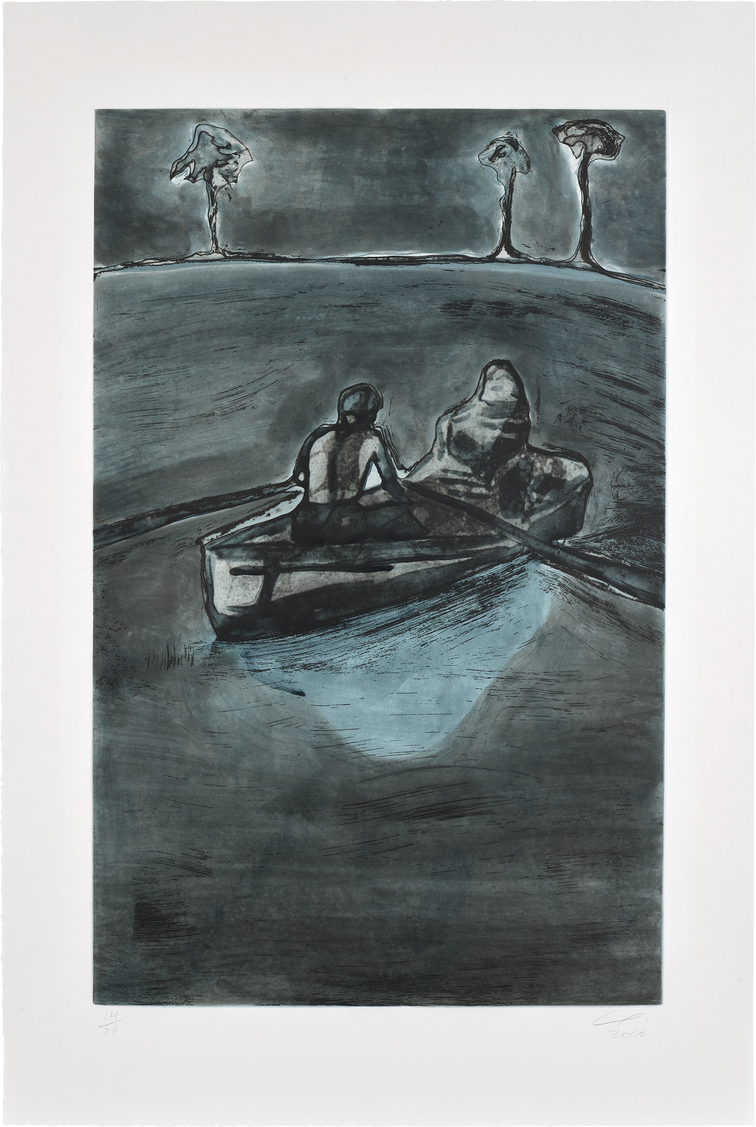 Peter Doig — Two People at Night (Indigo)