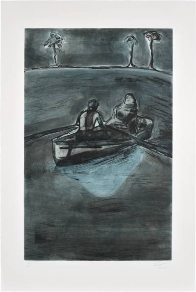 Two People at Night (Indigo)