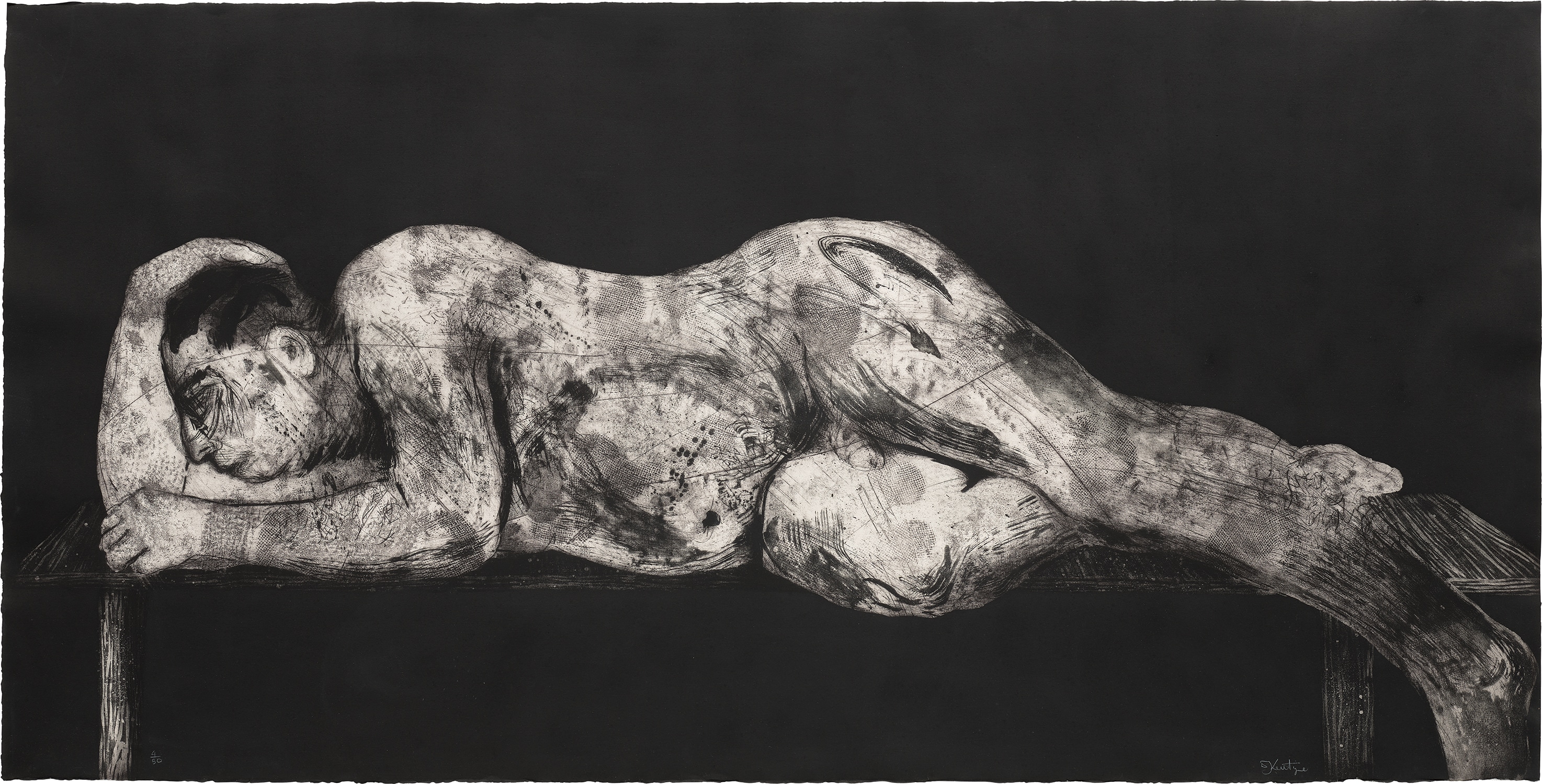 William Kentridge — Sleeper Black, from Sleeper Series