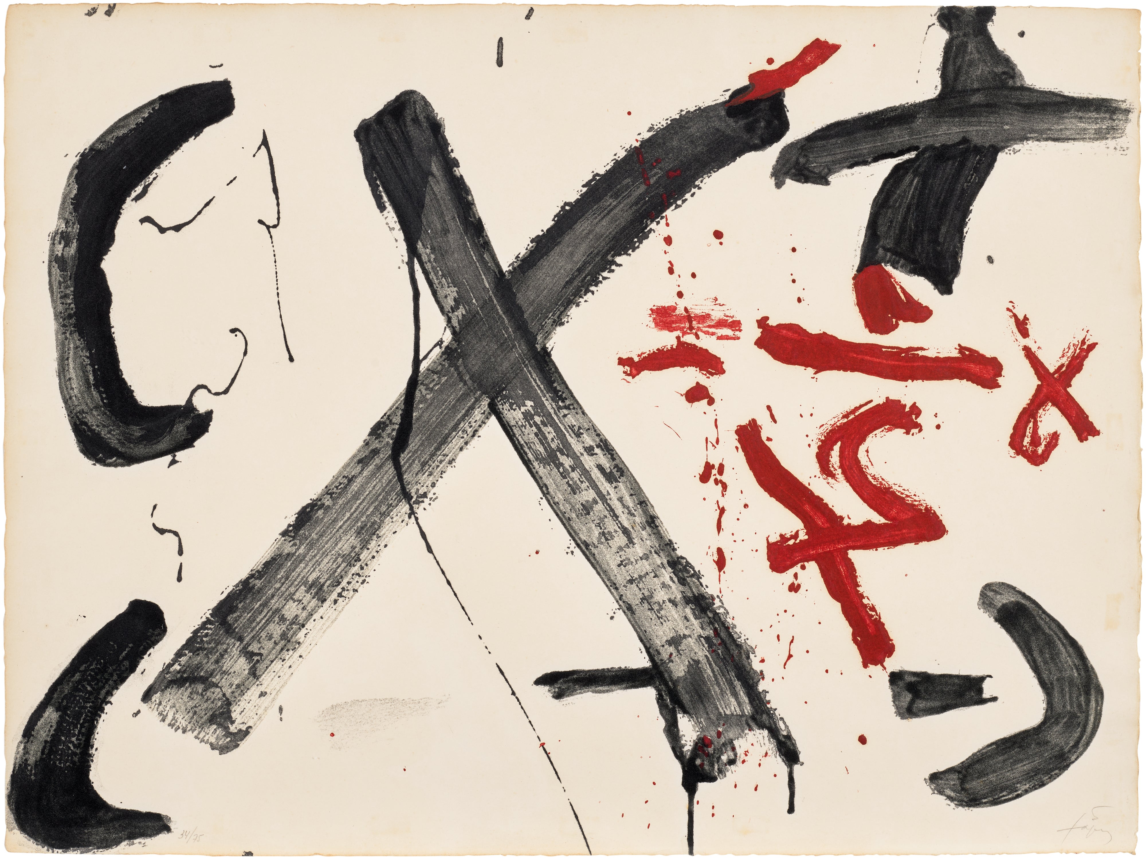Antoni Tàpies — Gran X, from Negre i Roig (Large X, from Black and Red) (G. 615)