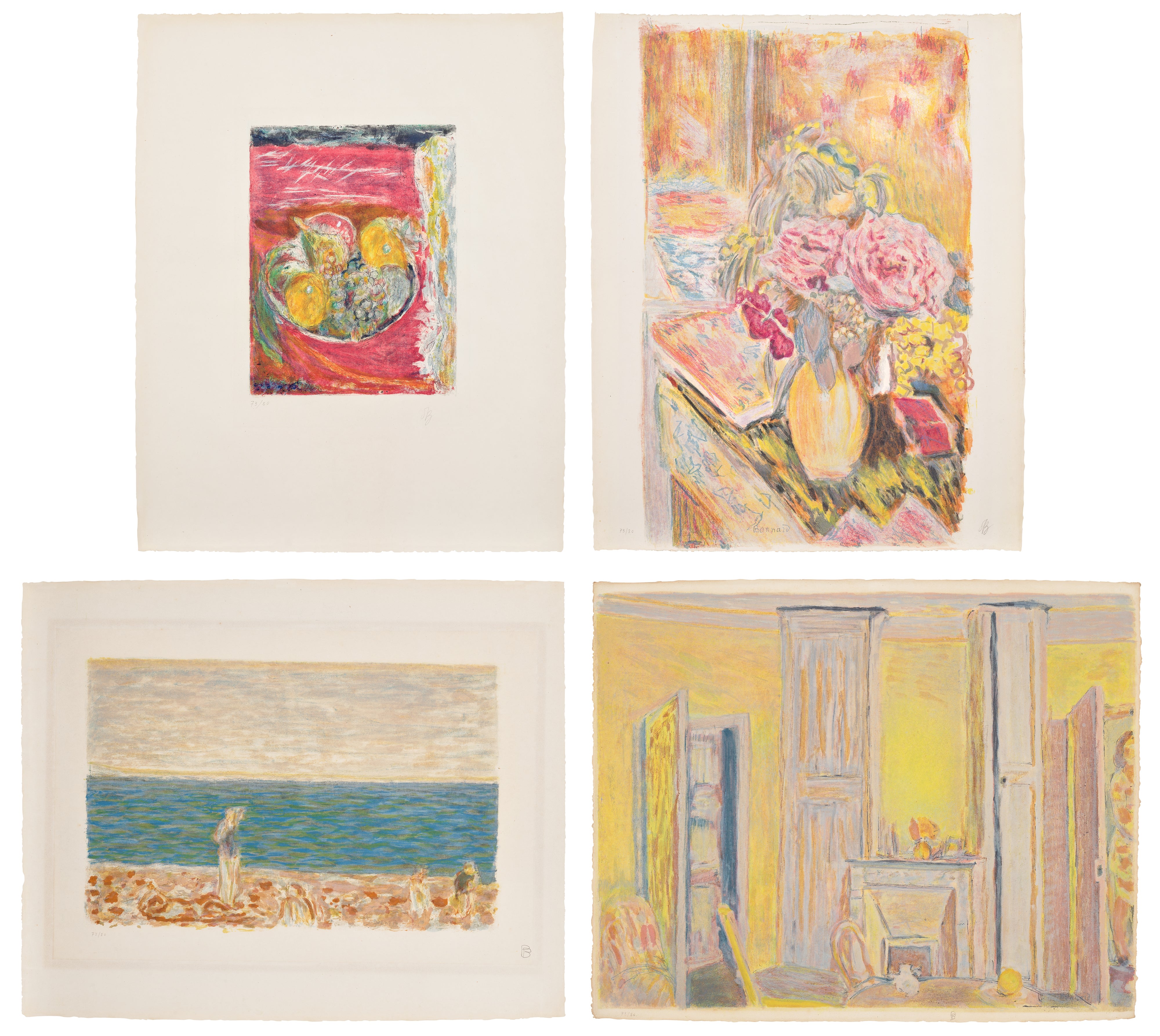 Pierre Bonnard — Album Pierre Bonnard, by Jacques Villon: four prints (G. & P. E686; E688; E691; E694)