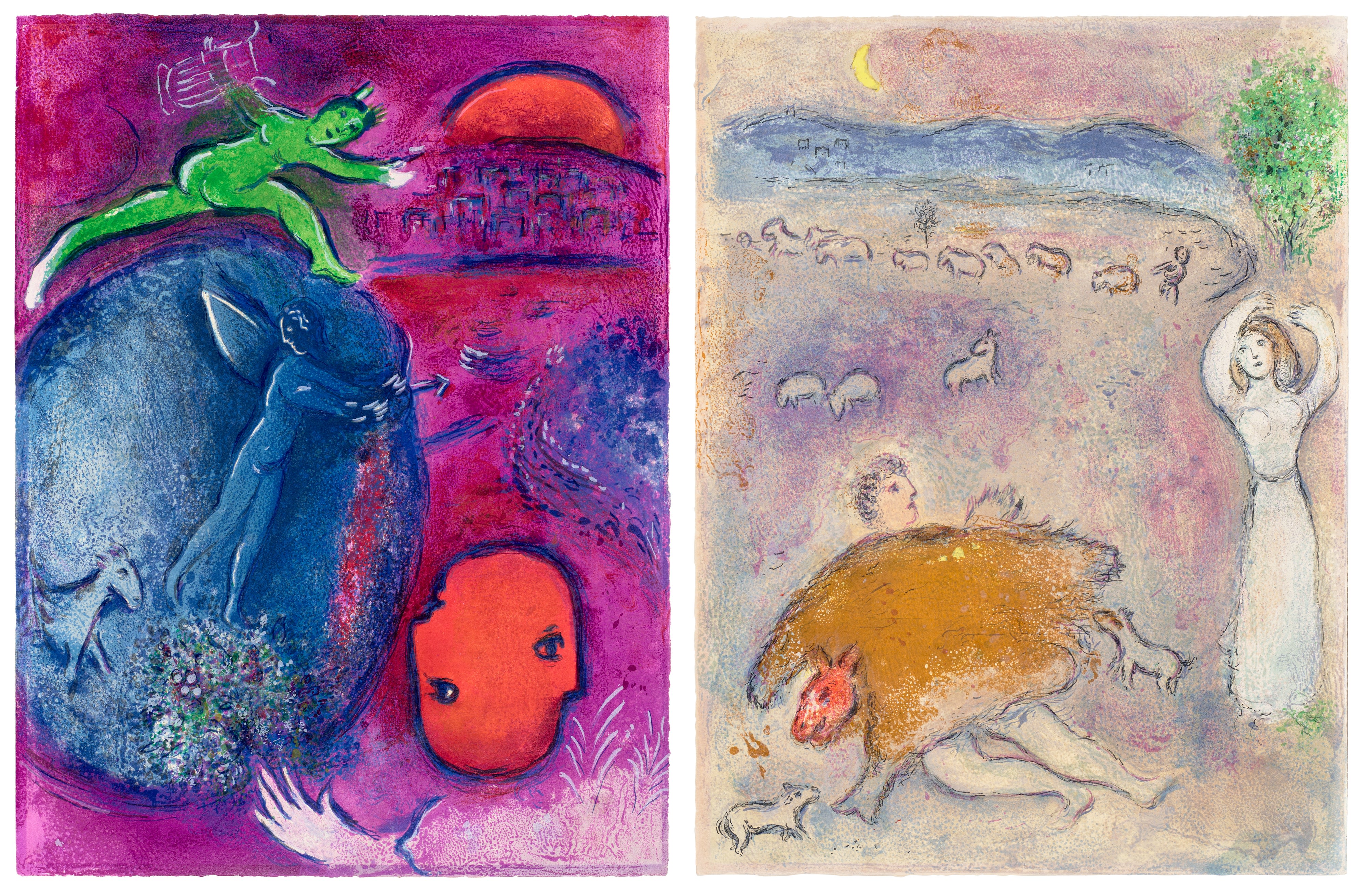 Marc Chagall — Daphnis et Chloé (Daphnis and Chloé): two prints (M. 311; 317, see C. Bks. 46)