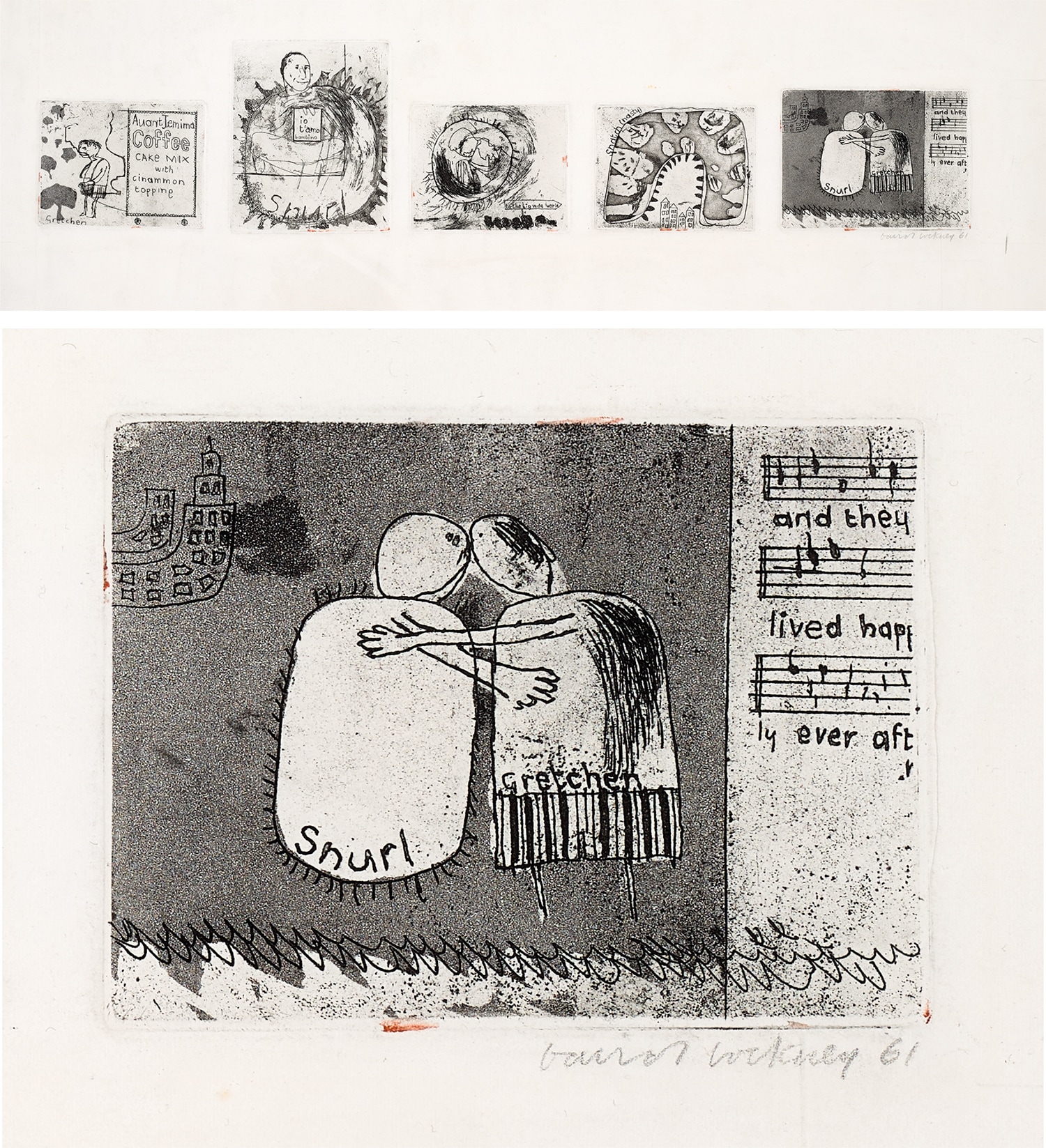 David Hockney — Gretchen and the Snurl (E.A. 429, S.A.C. 9, M.C.A.T. 9)