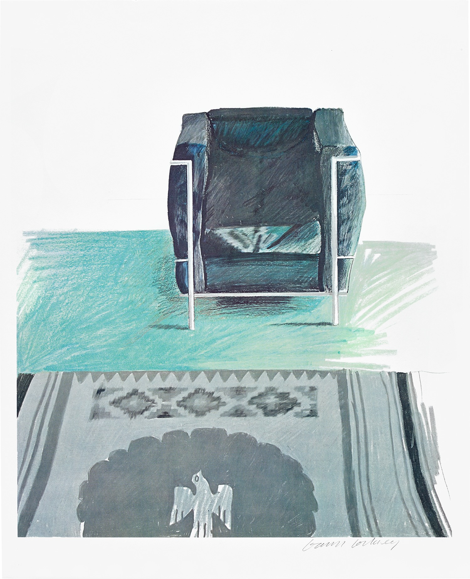 David Hockney — Corbusier Chair and Rug