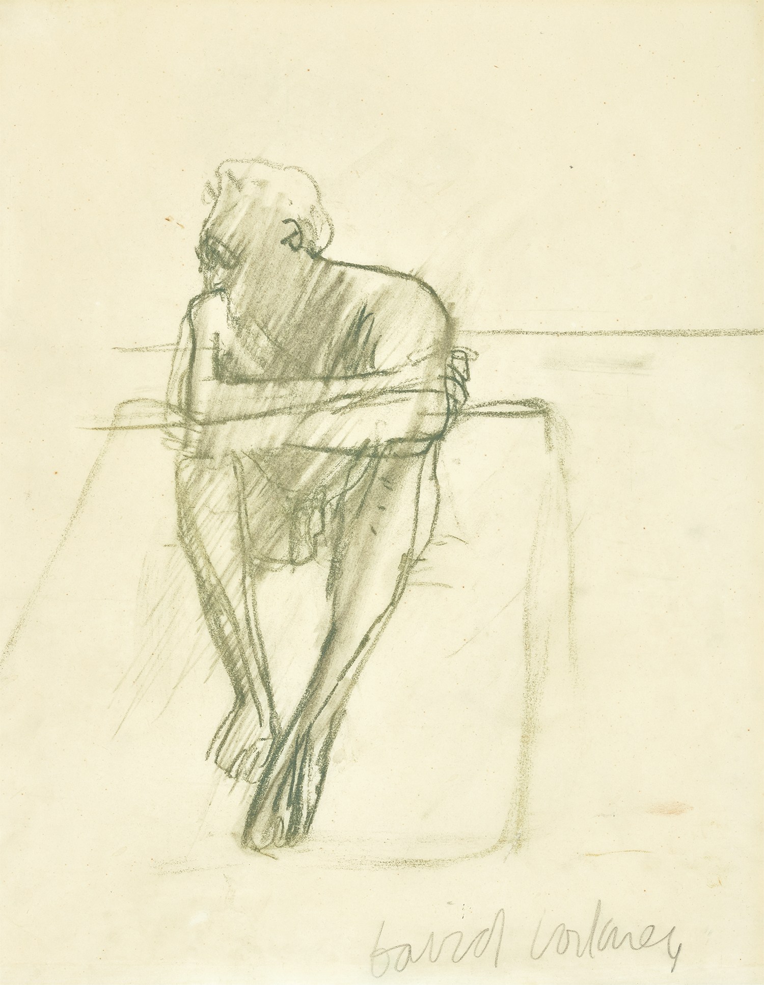 David Hockney — Portrait of Quentin Crisp (Life Drawing at RCA)