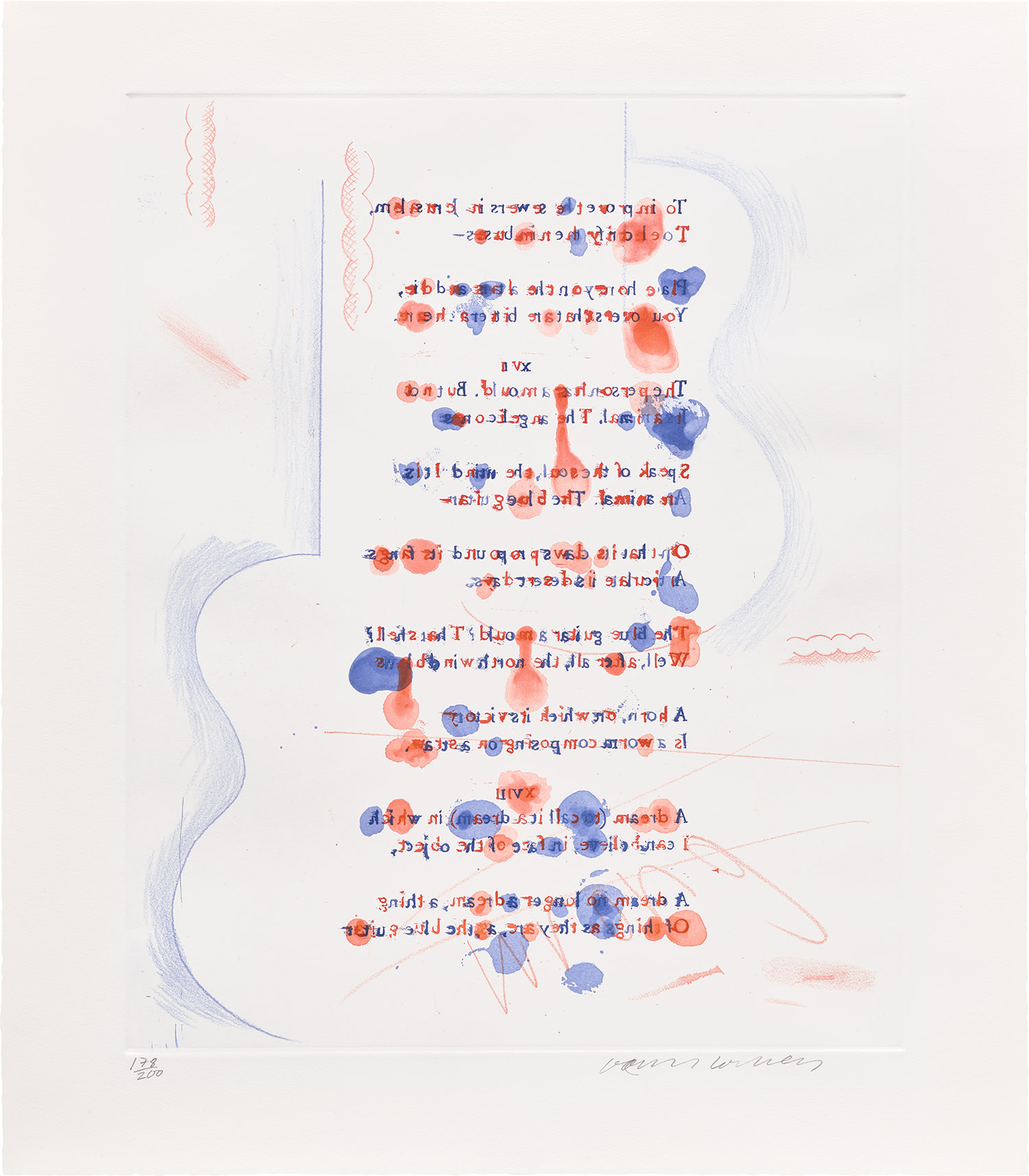 David Hockney — Made in April, plate 11 from The Blue Guitar (S.A.C. 209, M.C.A.T. 188)
