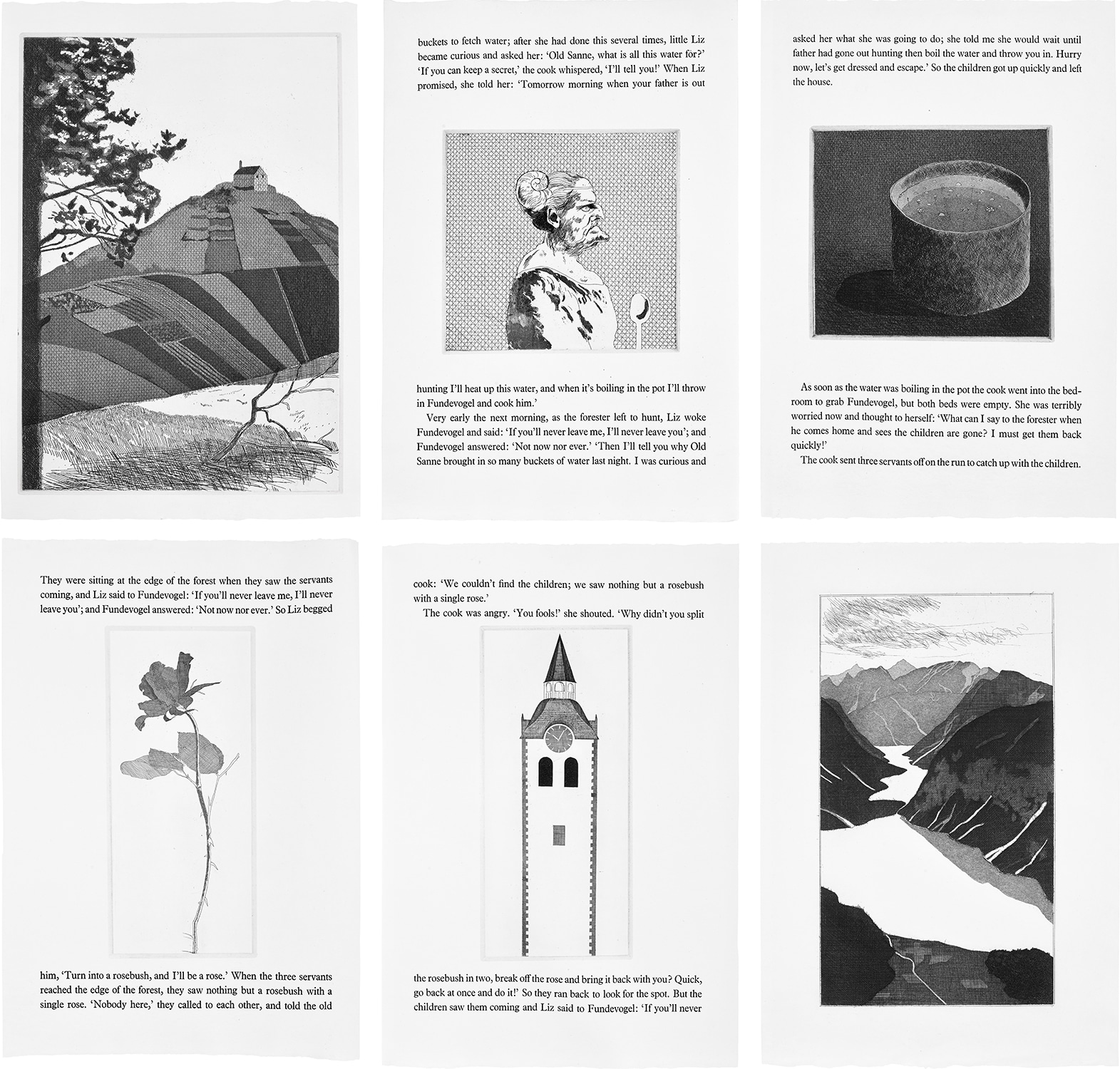 David Hockney — Fundevogel, from Illustrations for Six Fairy Tales from the Brothers Grimm (S.A.C. 75-80, M.C.A.T. 72-77)