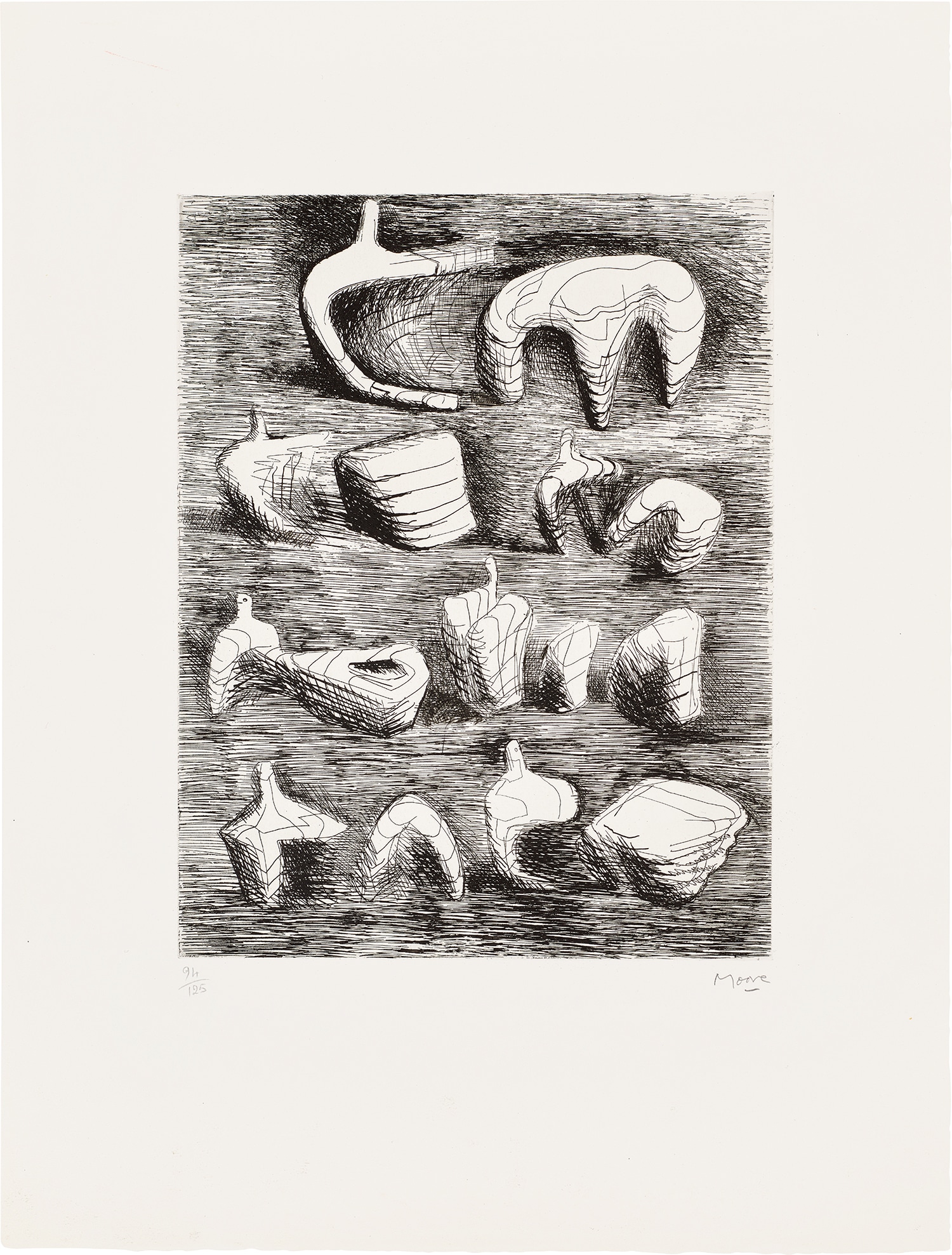 Henry Moore — Studies for Sculpture Two and Three Piece Reclining Figures (C. 95)