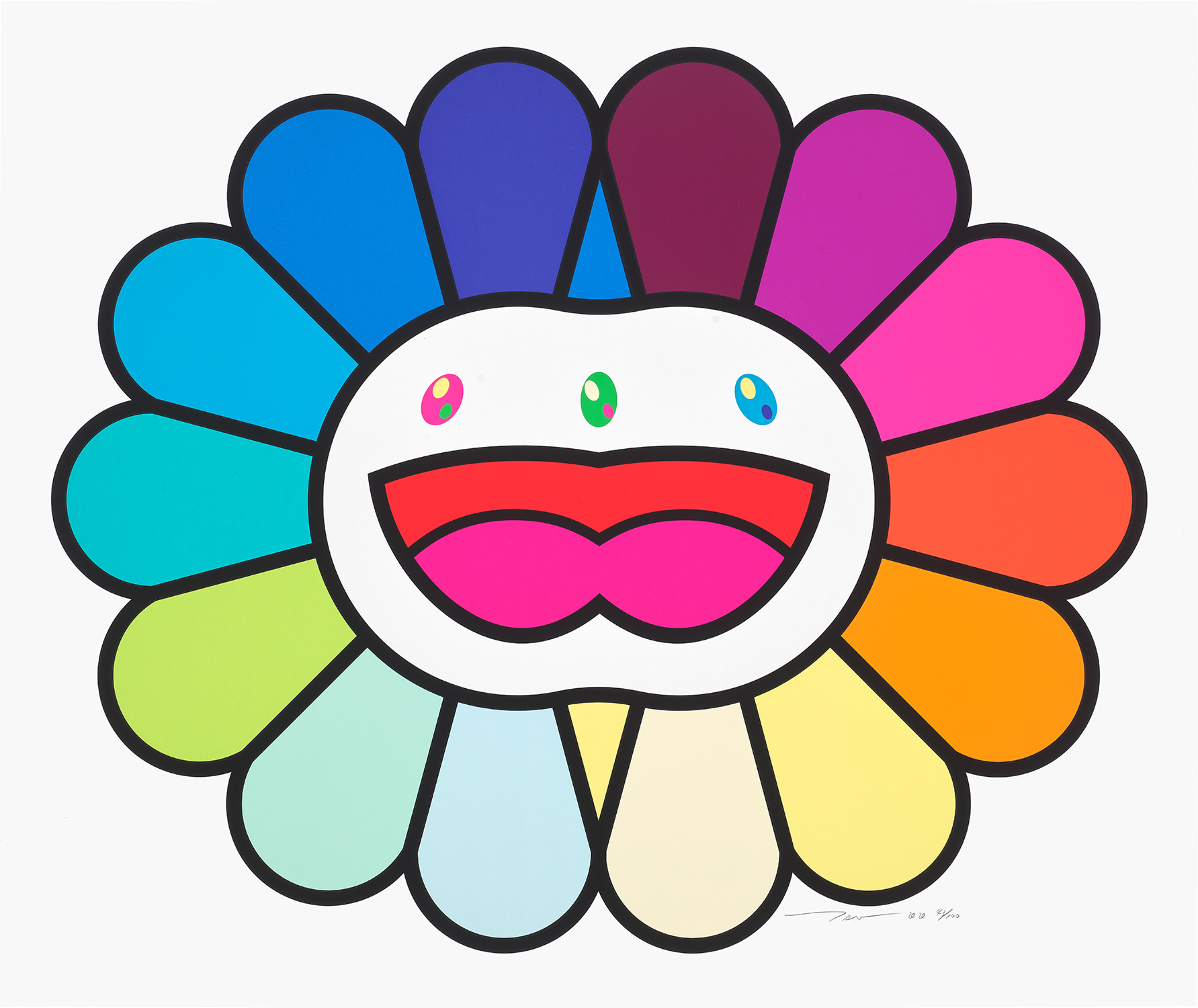 Takashi Murakami — Multicolor Double Face: White
