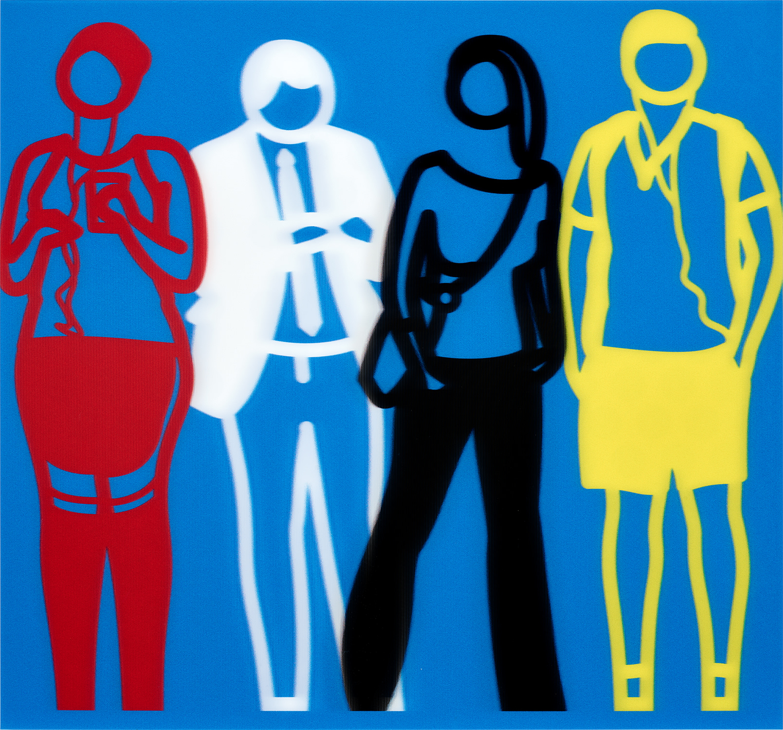 Julian Opie — Red White Black Yellow, from Standing People