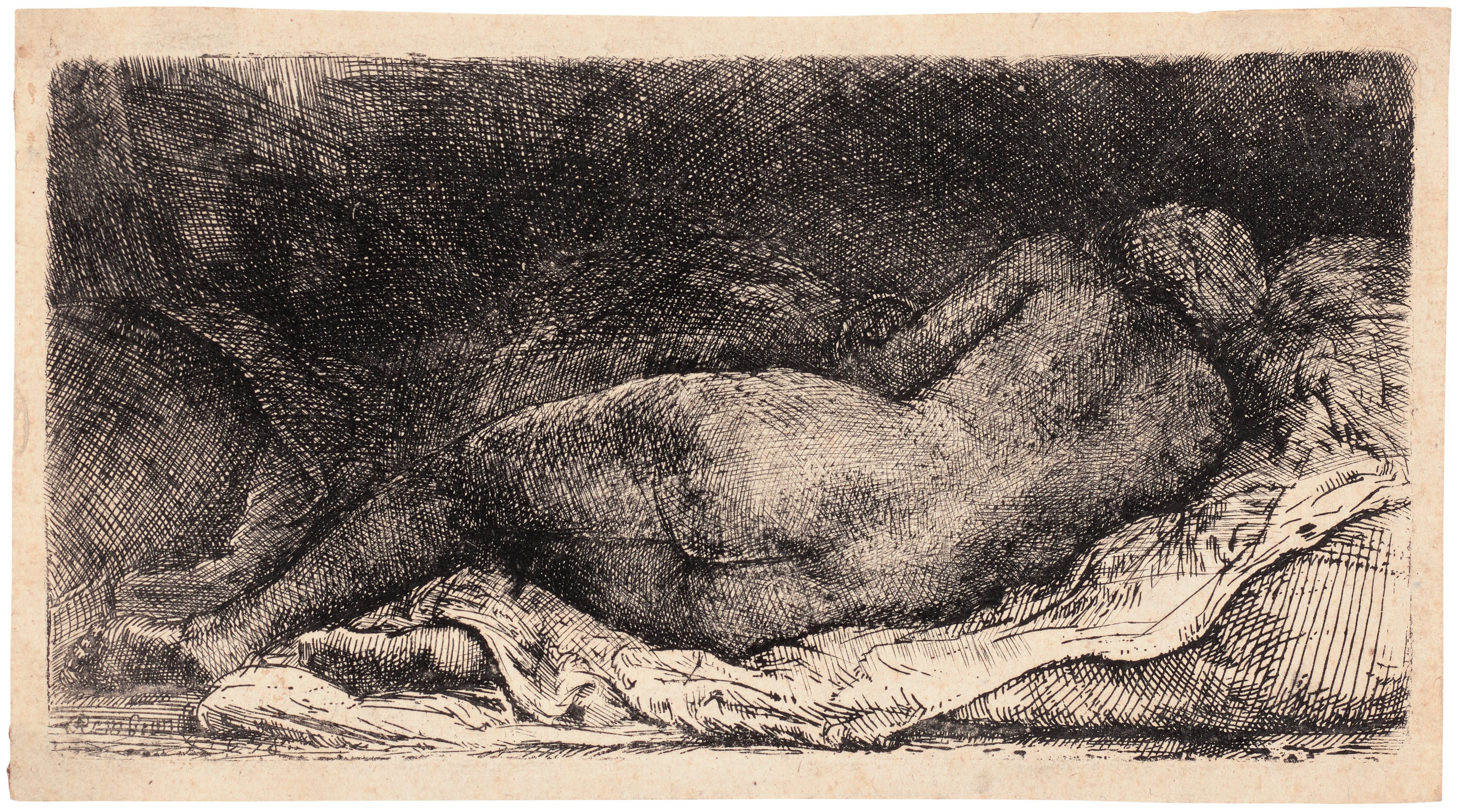 Rembrandt Harmensz. van Rijn — Nude Lying Down (B., Holl. 205; H. 299; New Holl. 308)