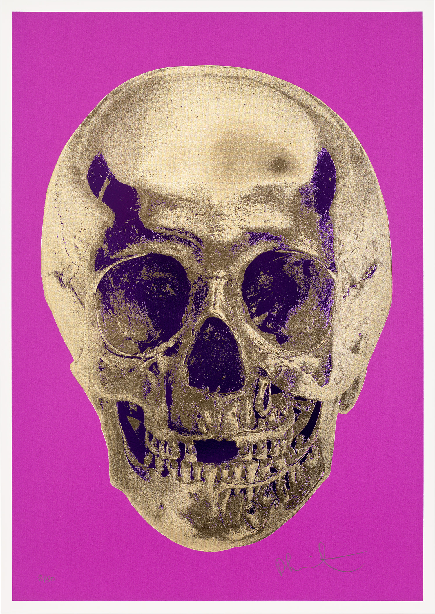 Damien Hirst — 'Till Death Do Us Part - Long Life Purple African Gold Imperial Purple Skull